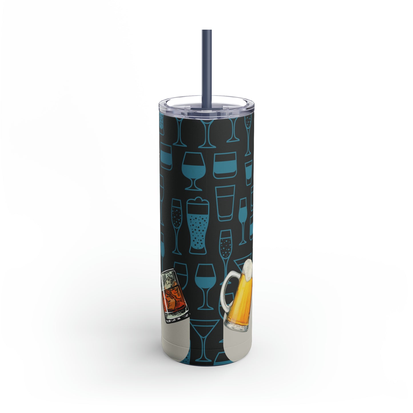 Best Friend After 1 Drink Funny Cubism-Skinny Matte Tumbler, 20oz