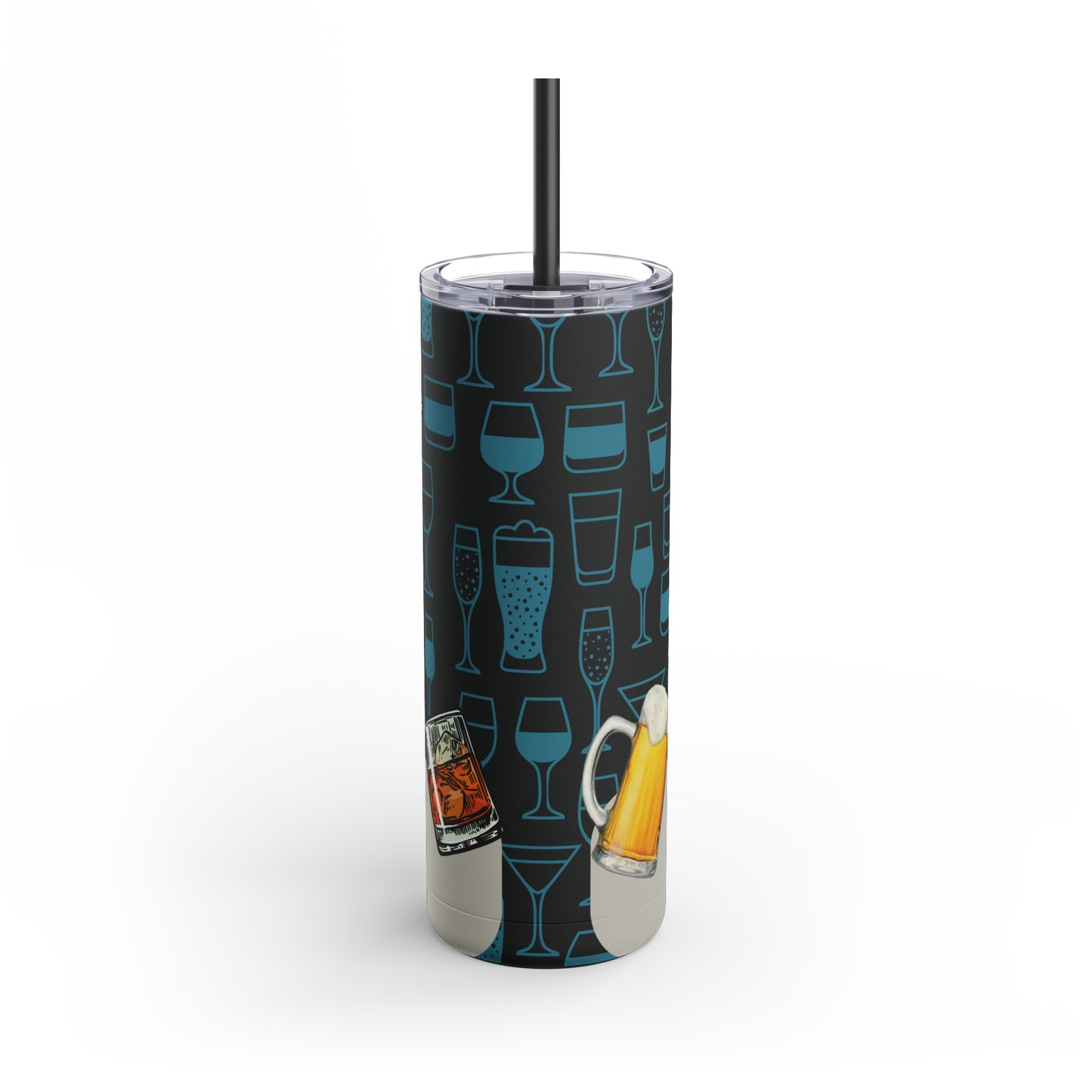 Best Friend After 1 Drink Funny Cubism-Skinny Matte Tumbler, 20oz