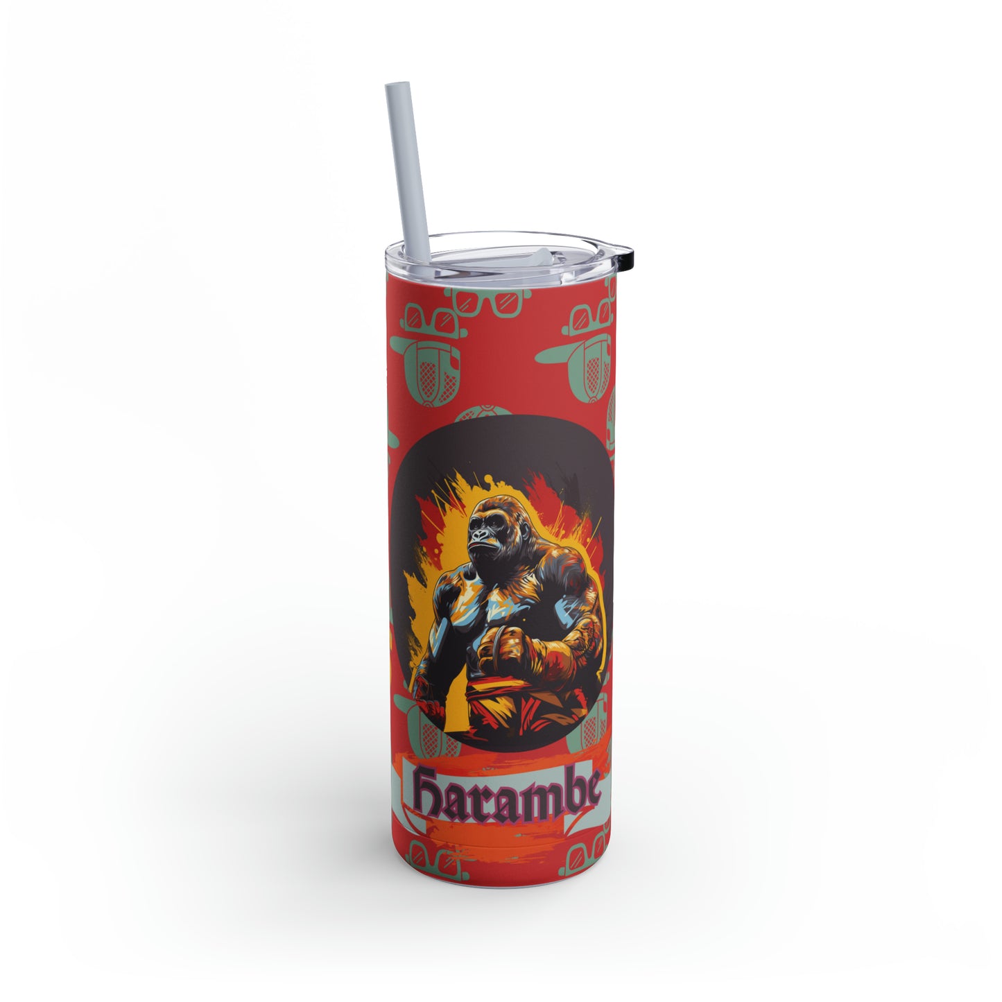 Harambe Vs Pablo-Skinny Matte Tumbler, 20oz