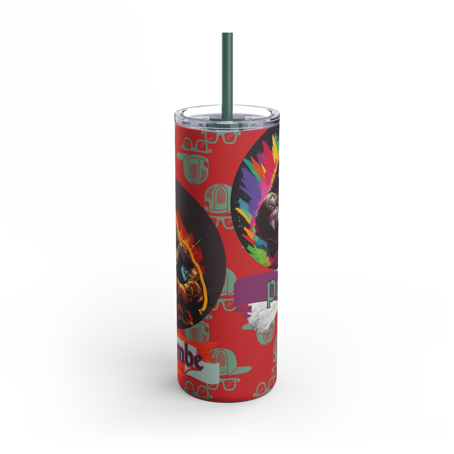 Harambe Vs Pablo-Skinny Matte Tumbler, 20oz