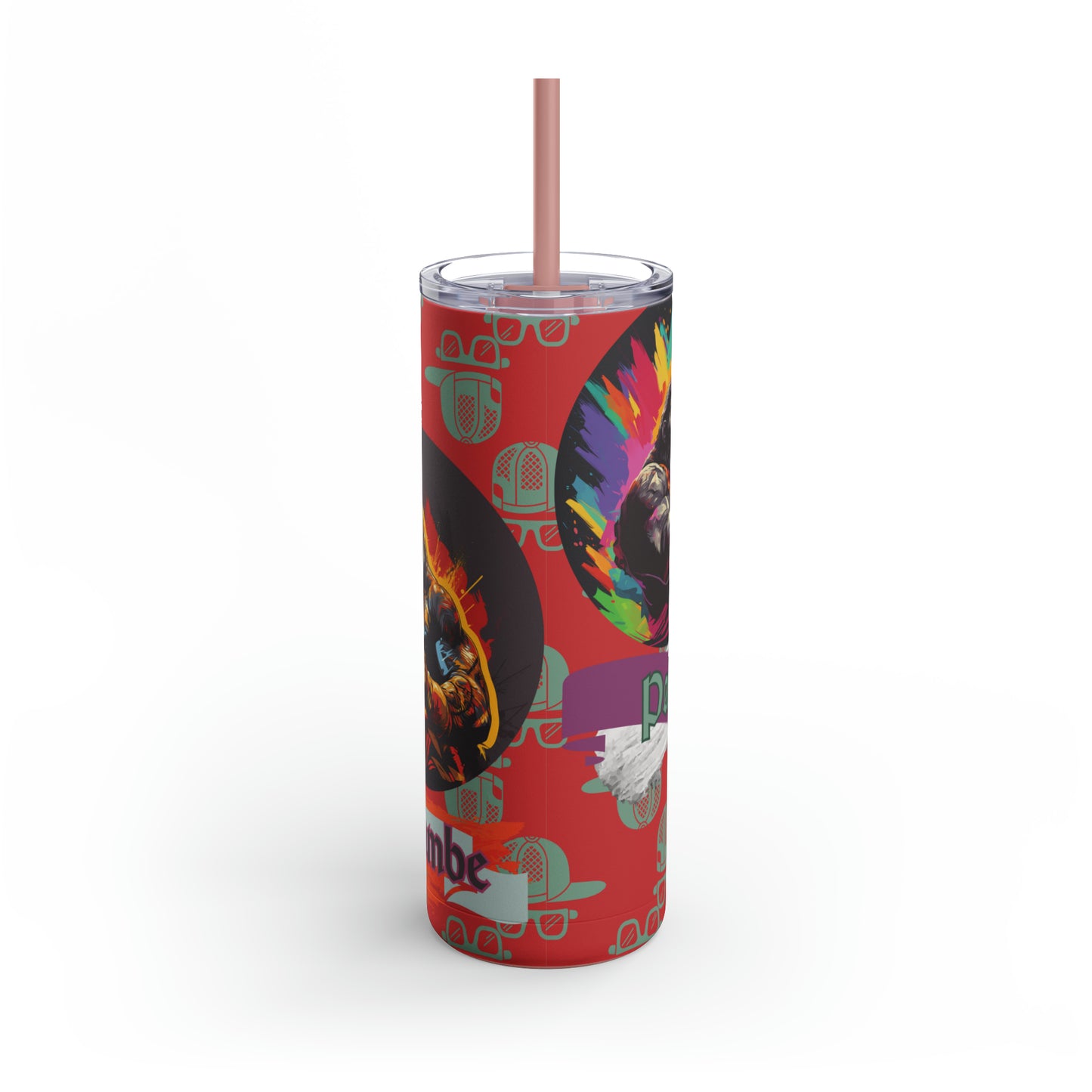 Harambe Vs Pablo-Skinny Matte Tumbler, 20oz