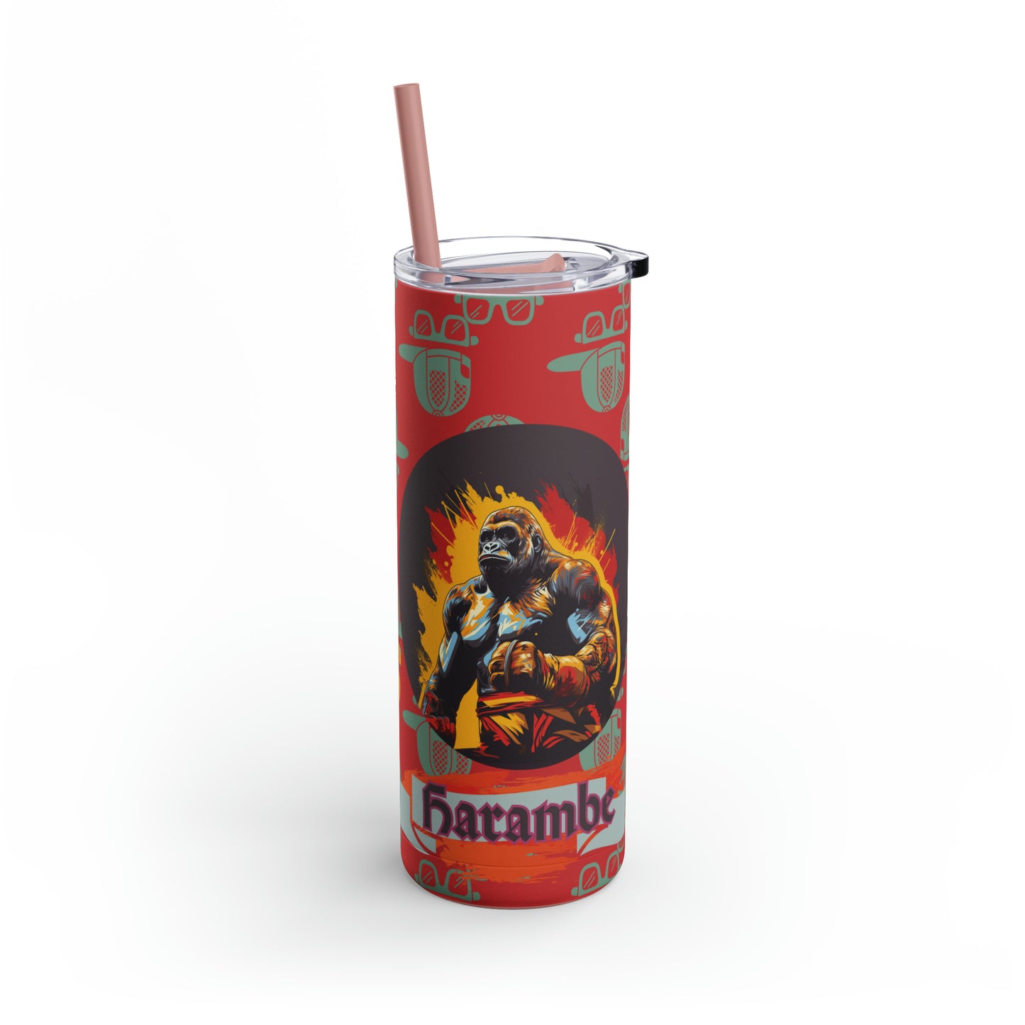 Harambe Vs Pablo-Skinny Matte Tumbler, 20oz