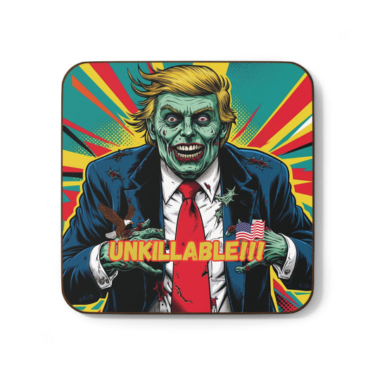 Zombie Trump Unkillable-Hardboard Back Coaster