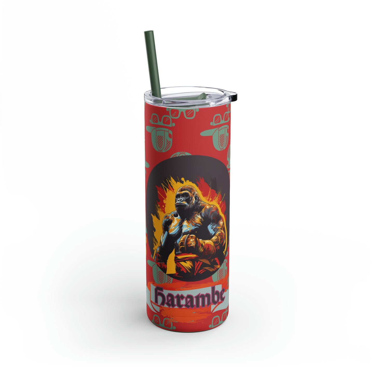 Harambe Vs Pablo-Skinny Matte Tumbler, 20oz