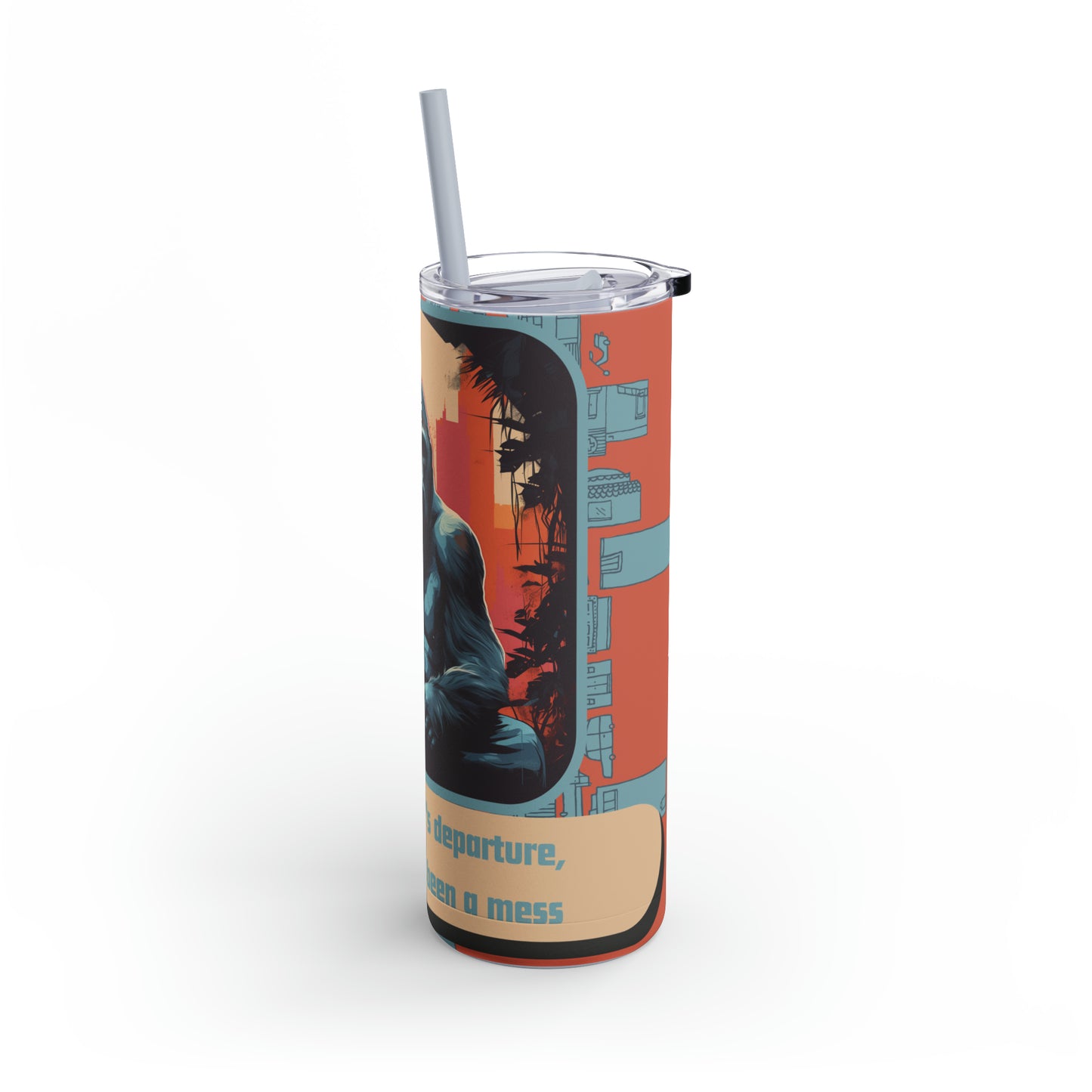 Harambe In Urban Jungle-Skinny Matte Tumbler, 20oz