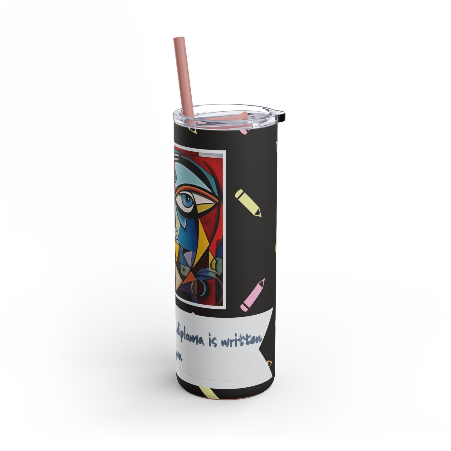 Unskilled Plastic Surgeon Cubism Meme-Skinny Matte Tumbler, 20oz