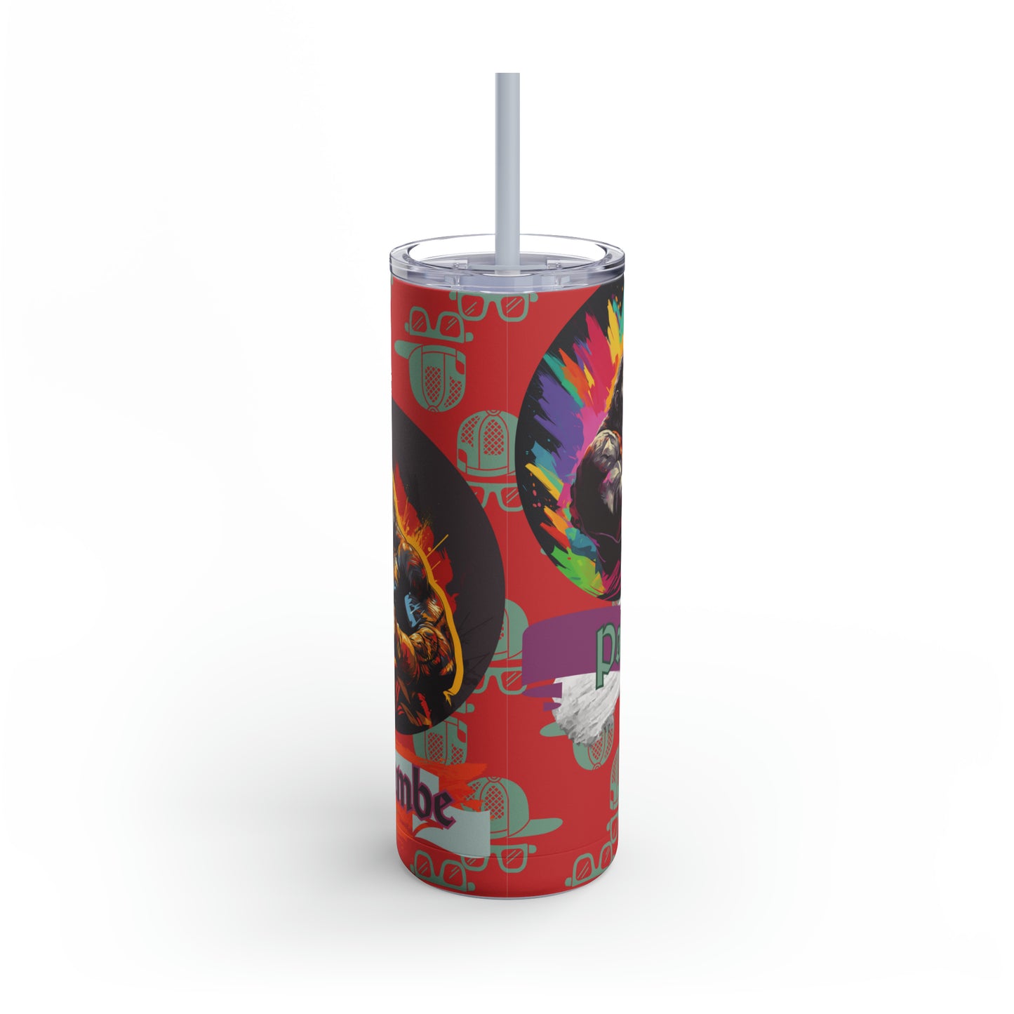 Harambe Vs Pablo-Skinny Matte Tumbler, 20oz