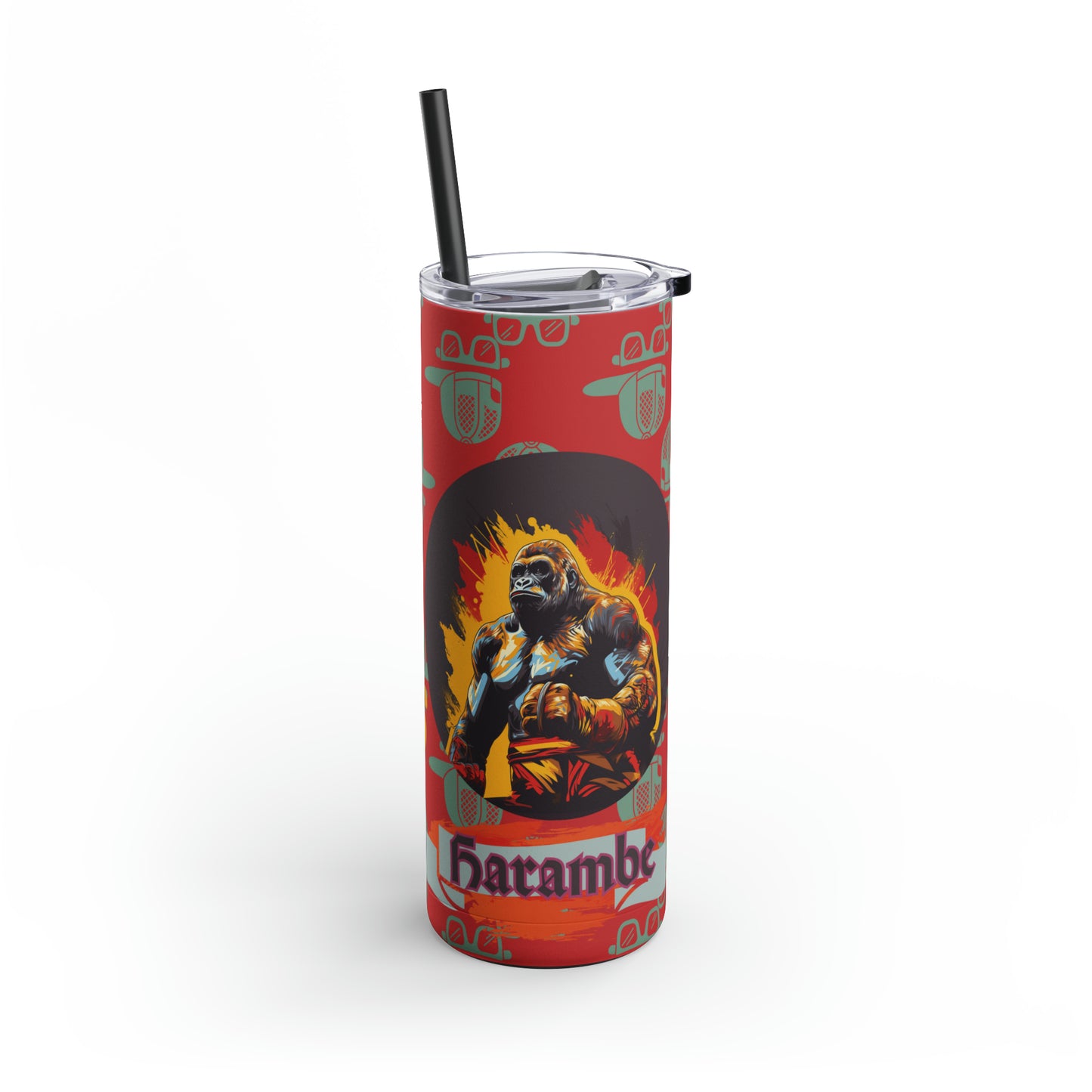 Harambe Vs Pablo-Skinny Matte Tumbler, 20oz