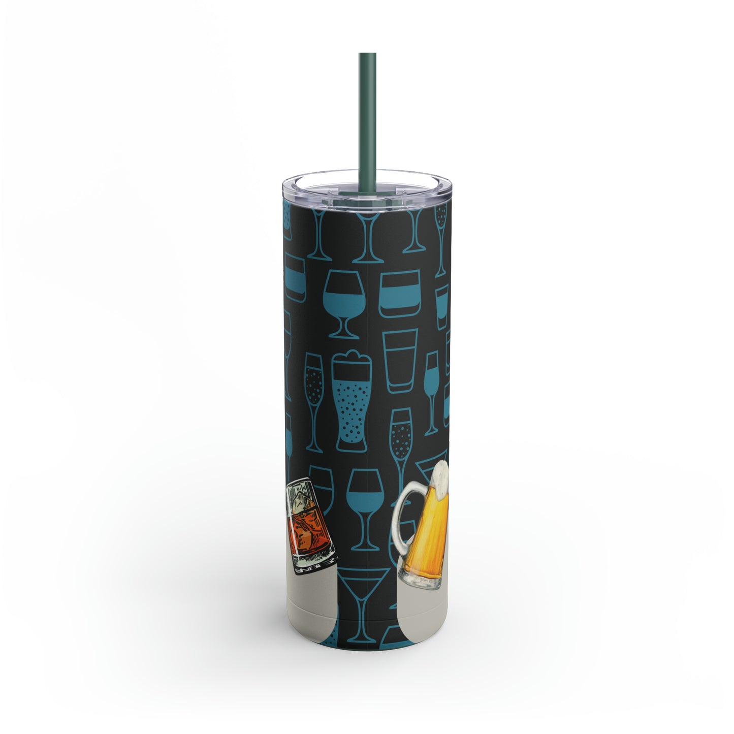 Best Friend After 1 Drink Funny Cubism-Skinny Matte Tumbler, 20oz