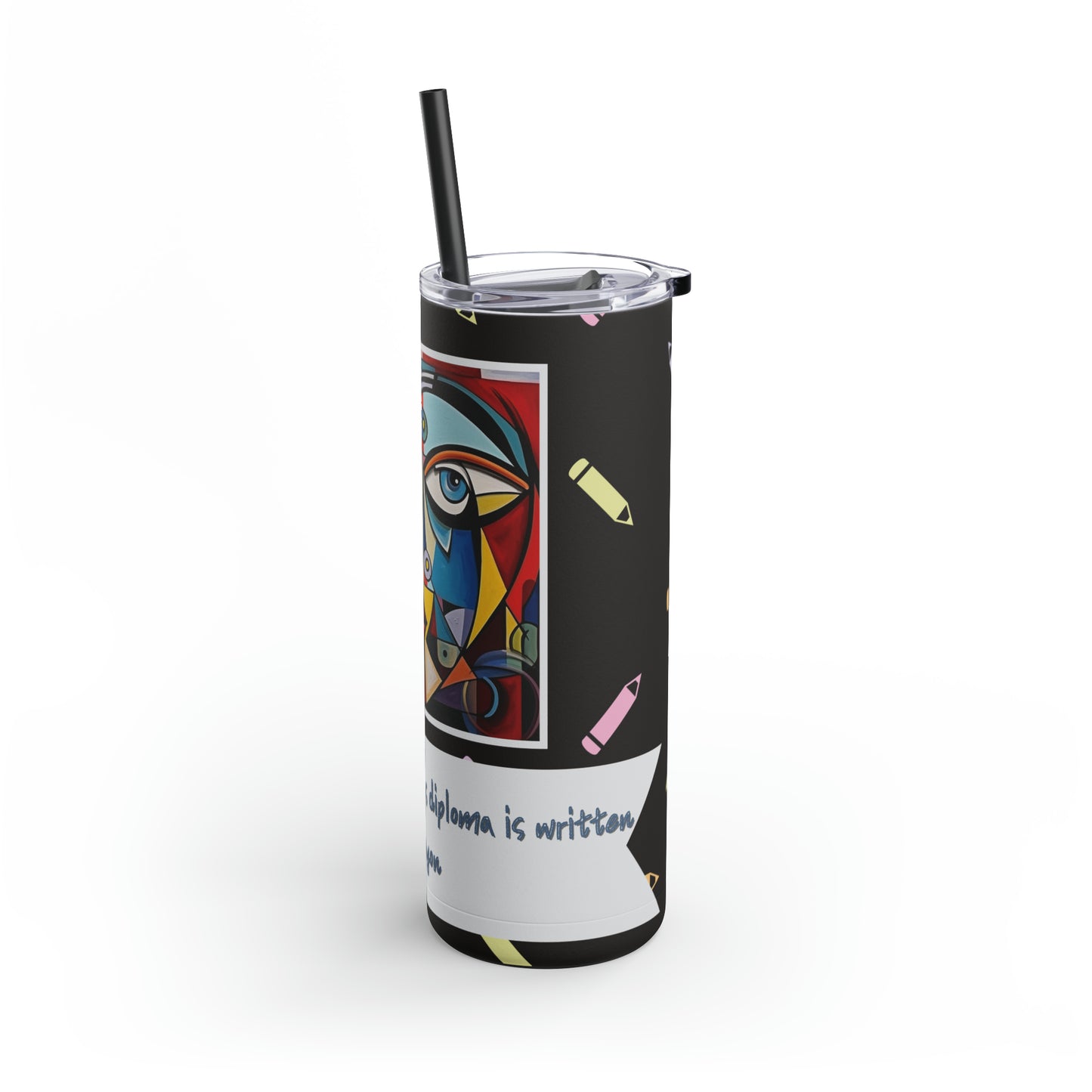 Unskilled Plastic Surgeon Cubism Meme-Skinny Matte Tumbler, 20oz