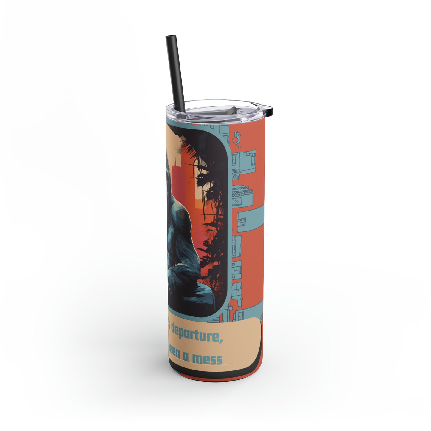 Harambe In Urban Jungle-Skinny Matte Tumbler, 20oz