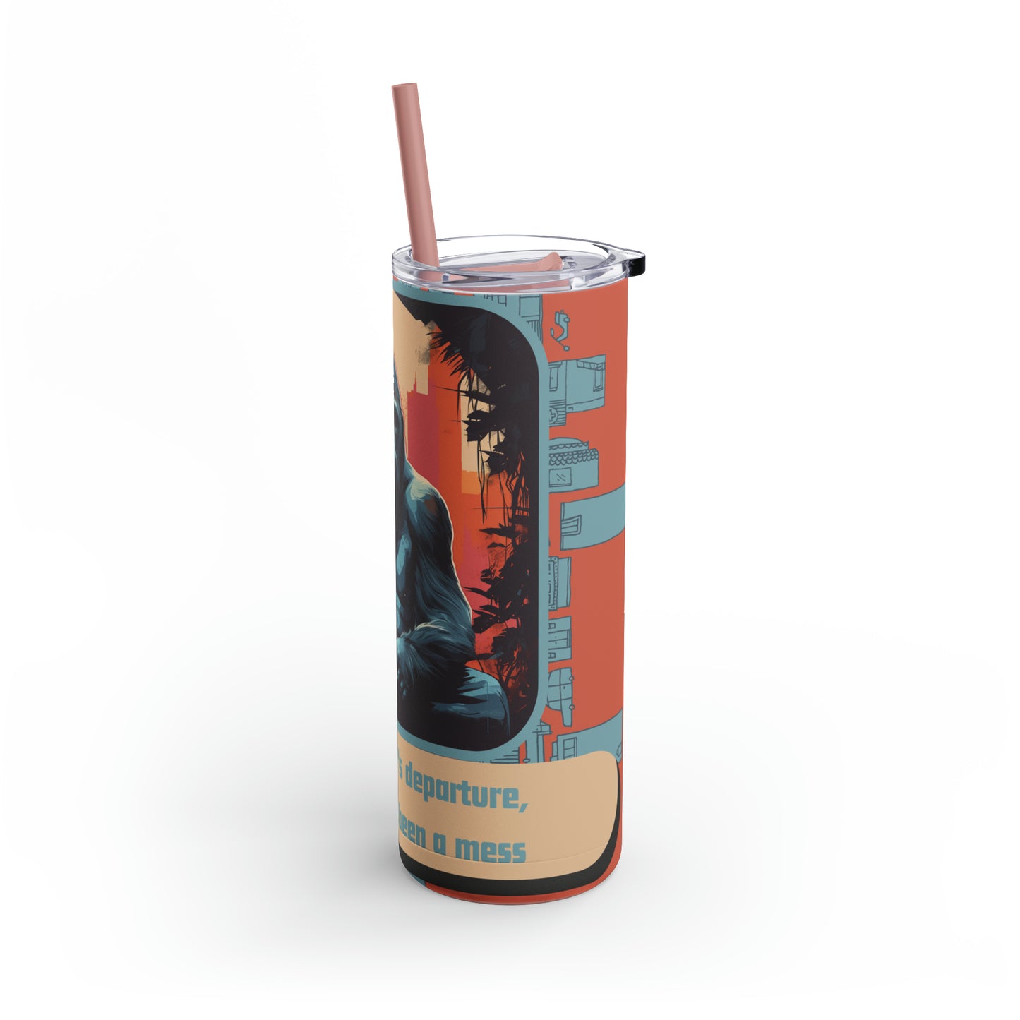 Harambe In Urban Jungle-Skinny Matte Tumbler, 20oz