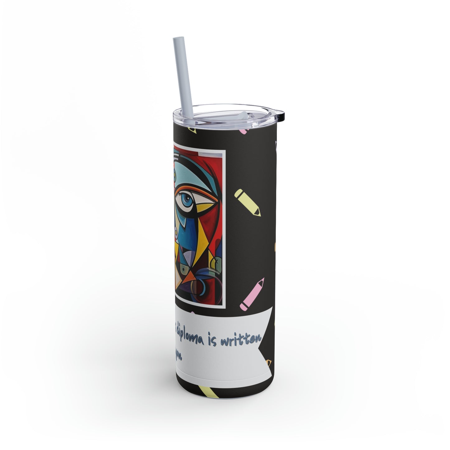 Unskilled Plastic Surgeon Cubism Meme-Skinny Matte Tumbler, 20oz