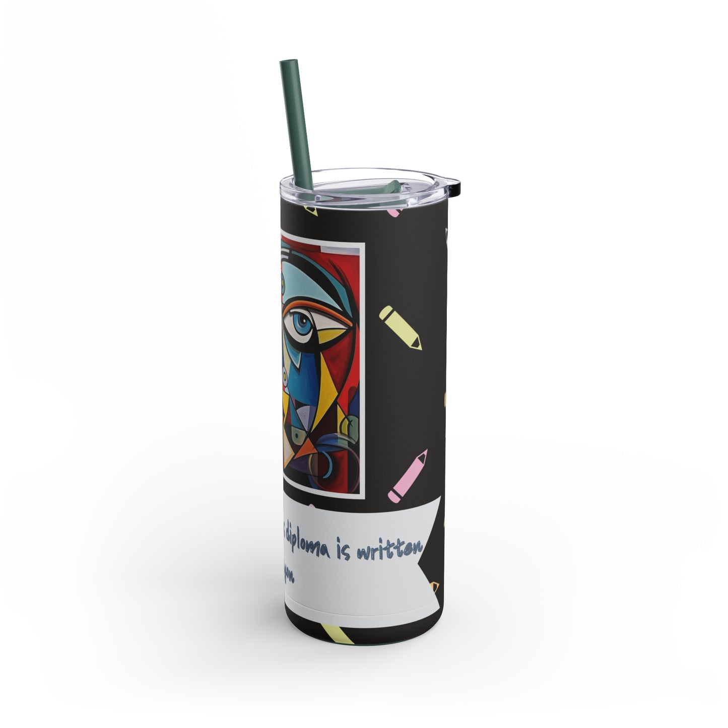 Unskilled Plastic Surgeon Cubism Meme-Skinny Matte Tumbler, 20oz