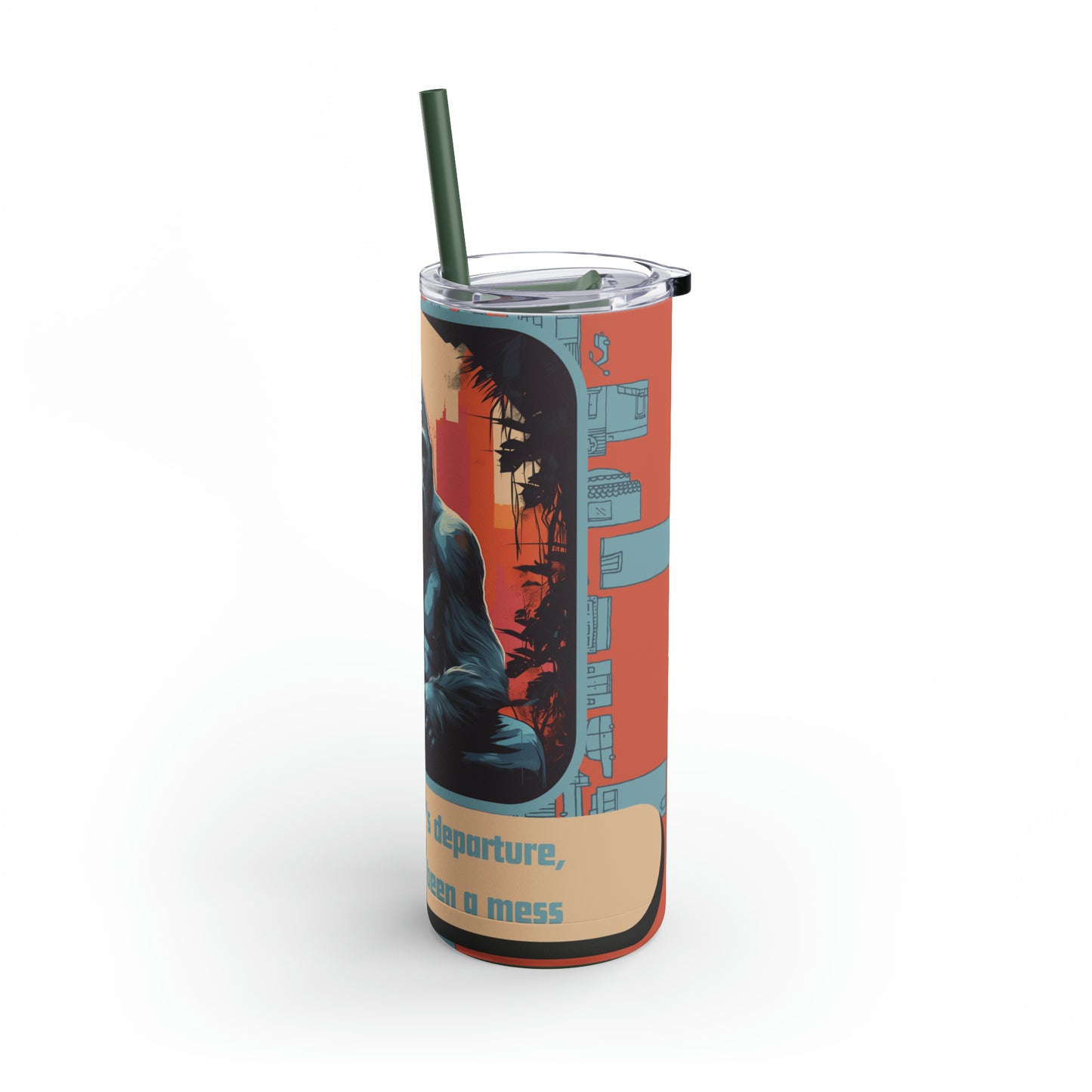 Harambe In Urban Jungle-Skinny Matte Tumbler, 20oz