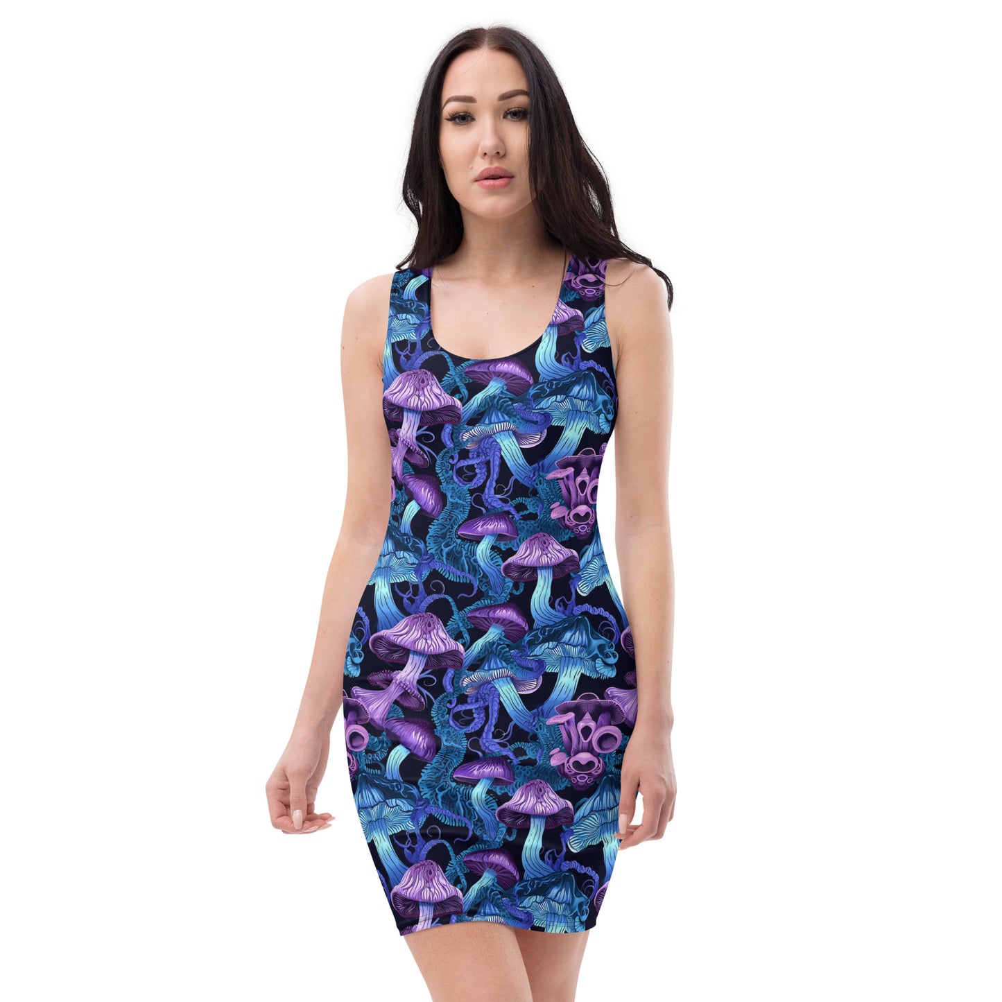 Bodycon dress In Abstract Mushroom Pattern