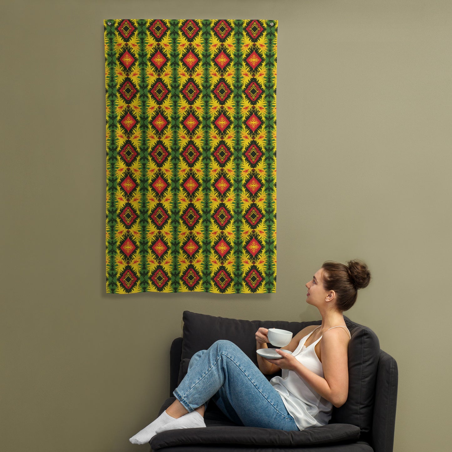 VibeDeco Banner-Rasta Inspired Pattern