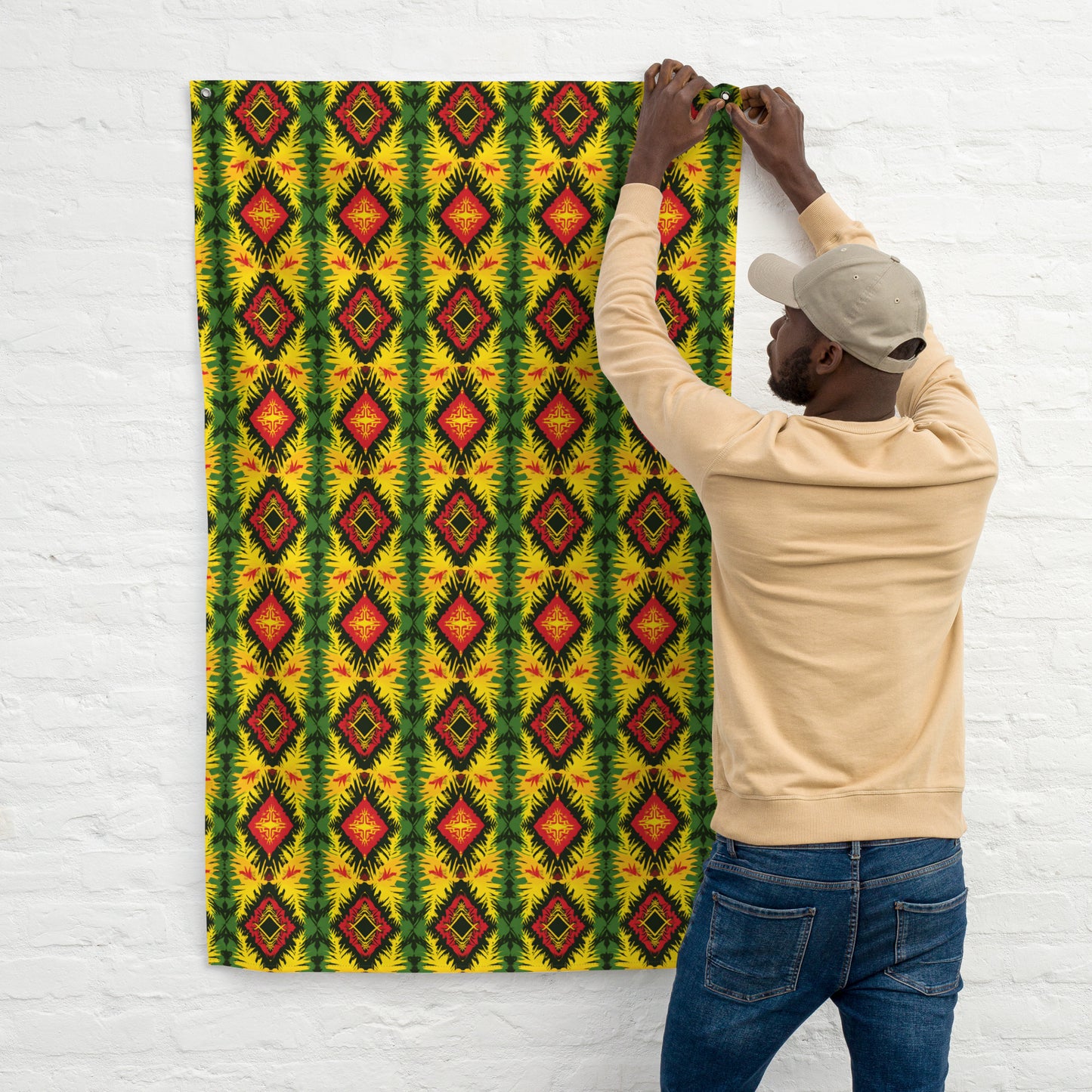 VibeDeco Banner-Rasta Inspired Pattern