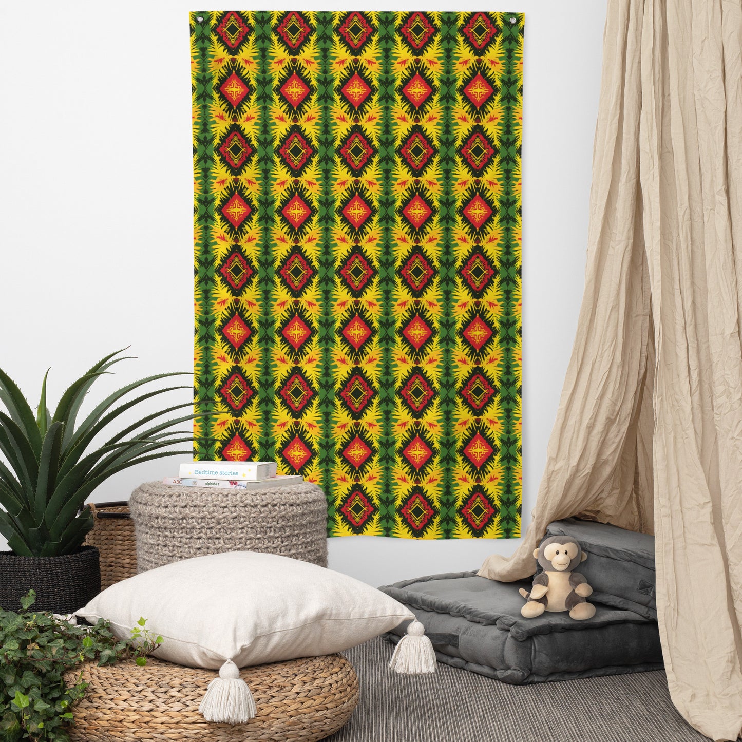 VibeDeco Banner-Rasta Inspired Pattern