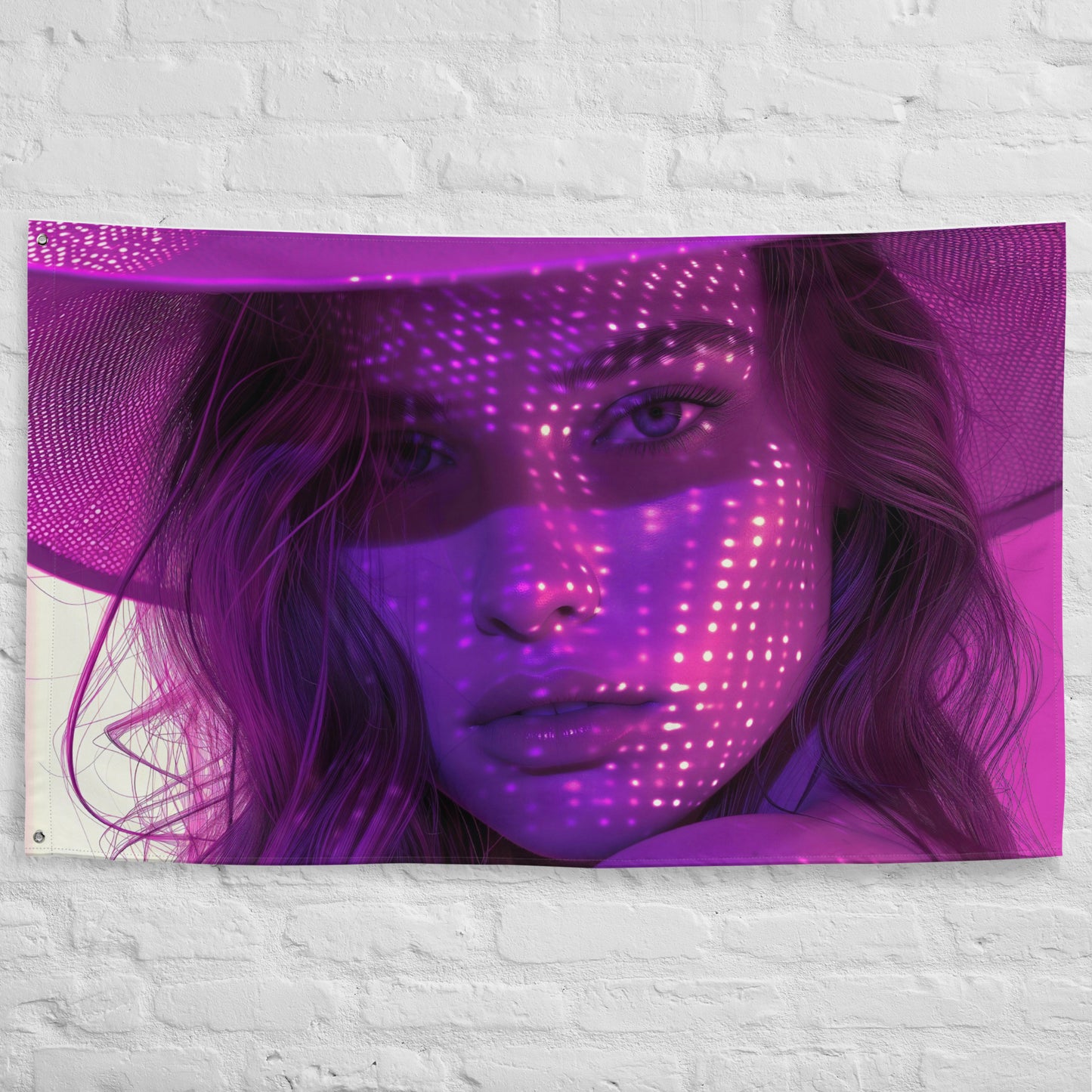 VibeDeco Banner- RetroWave Inspired Woman In Beach Hat