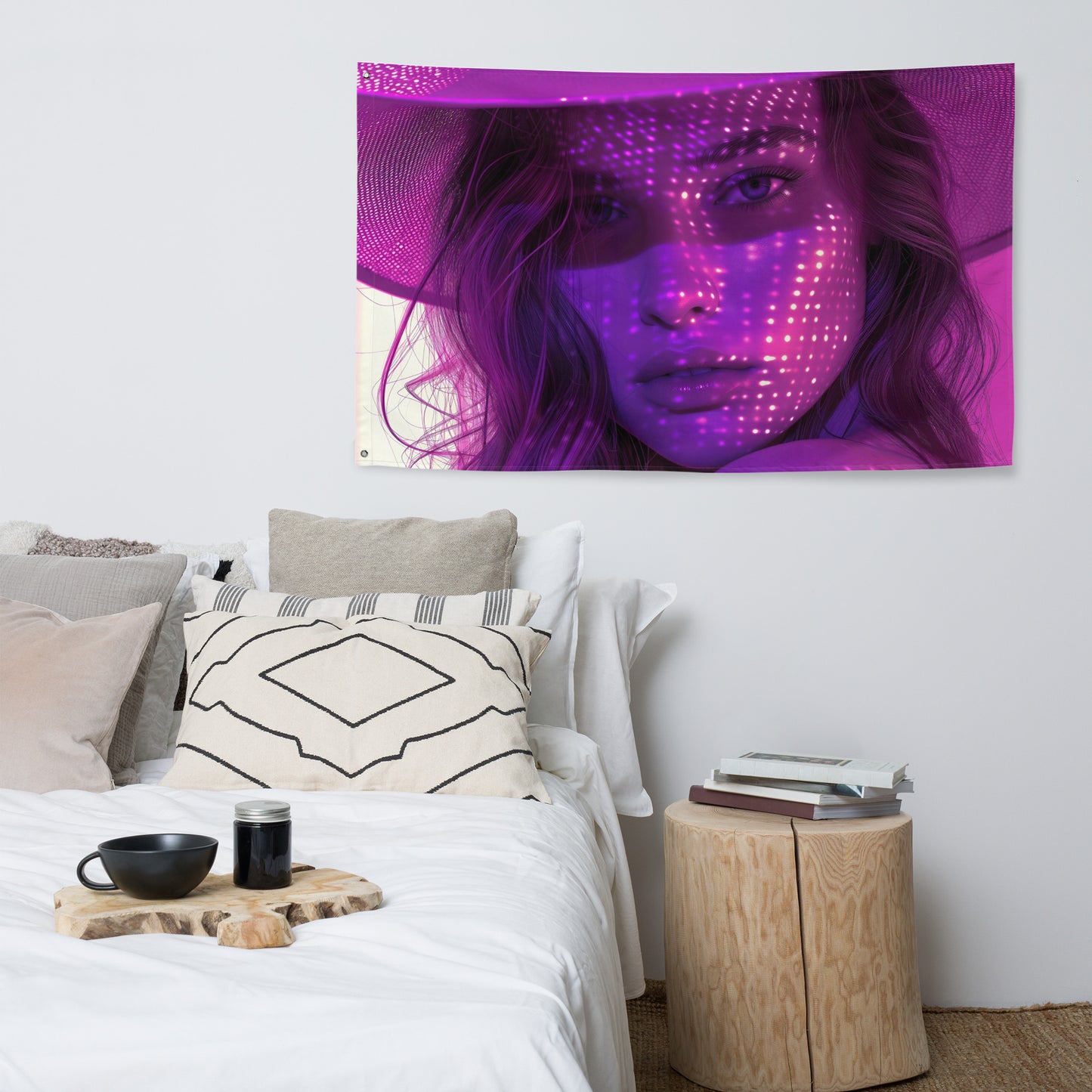 VibeDeco Banner- RetroWave Inspired Woman In Beach Hat