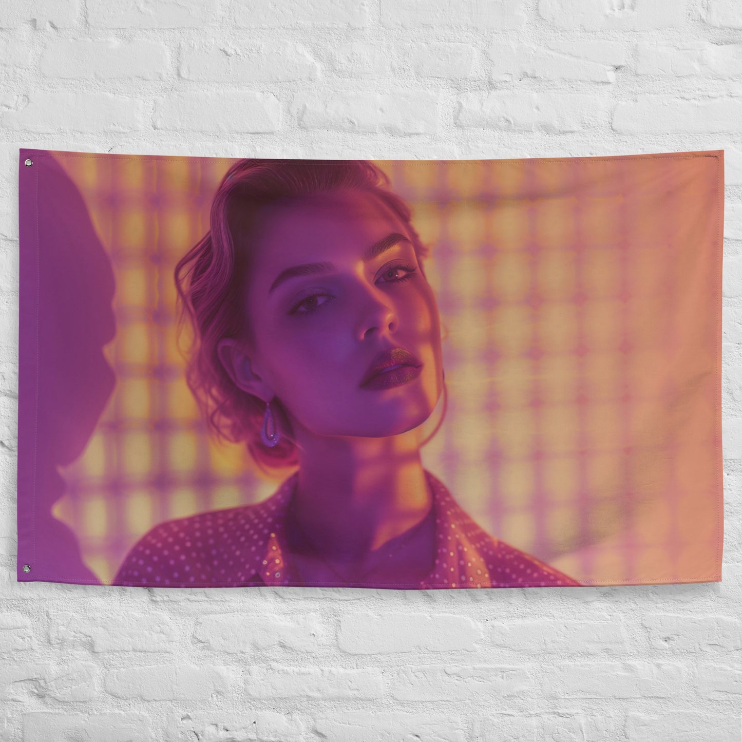 VibeDeco Banner- Synthwave Inspired Girl In Polka Dots