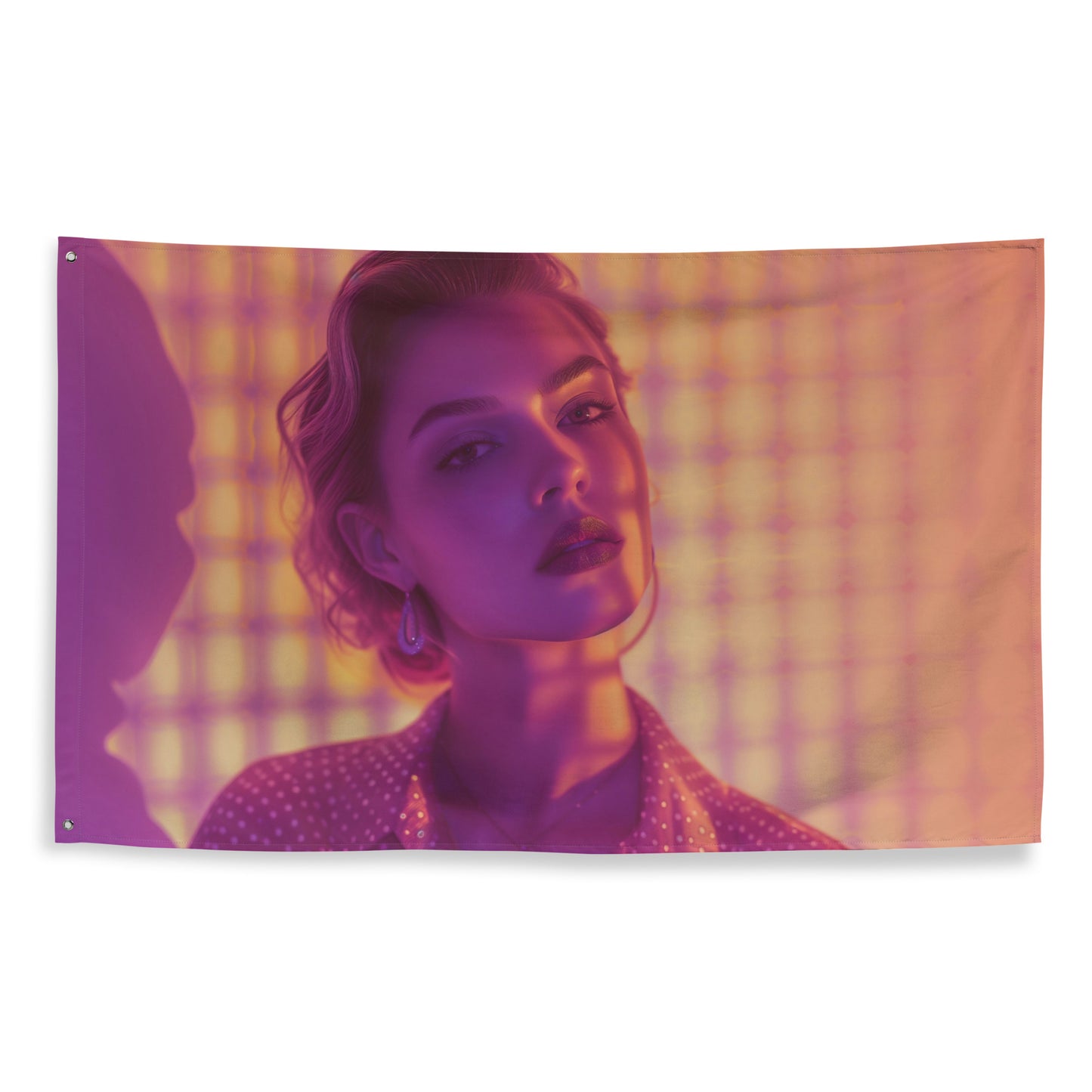 VibeDeco Banner- Synthwave Inspired Girl In Polka Dots