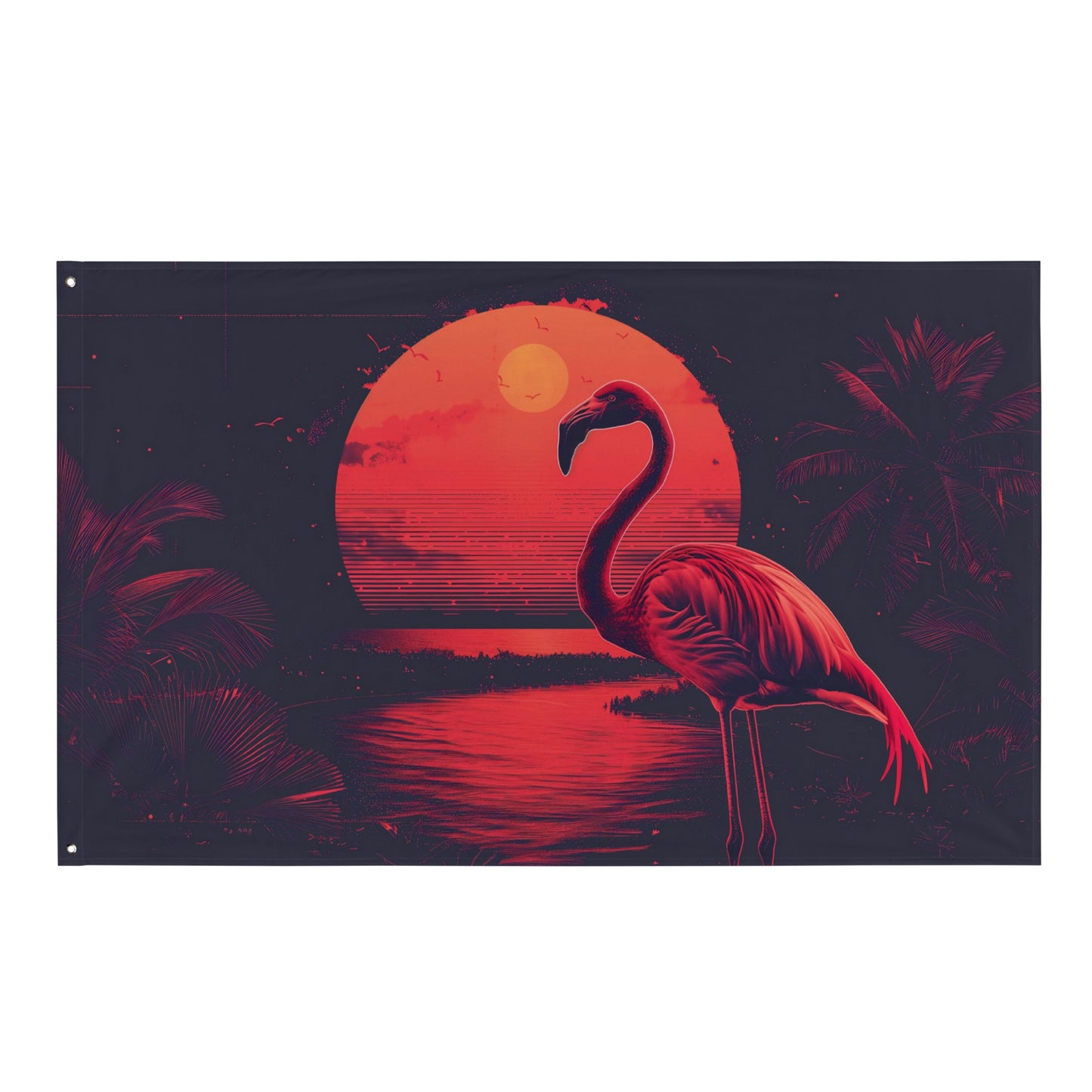 VibeDeco Banner- Synthwave Flamingo