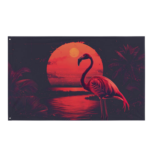 VibeDeco Banner- Synthwave Flamingo