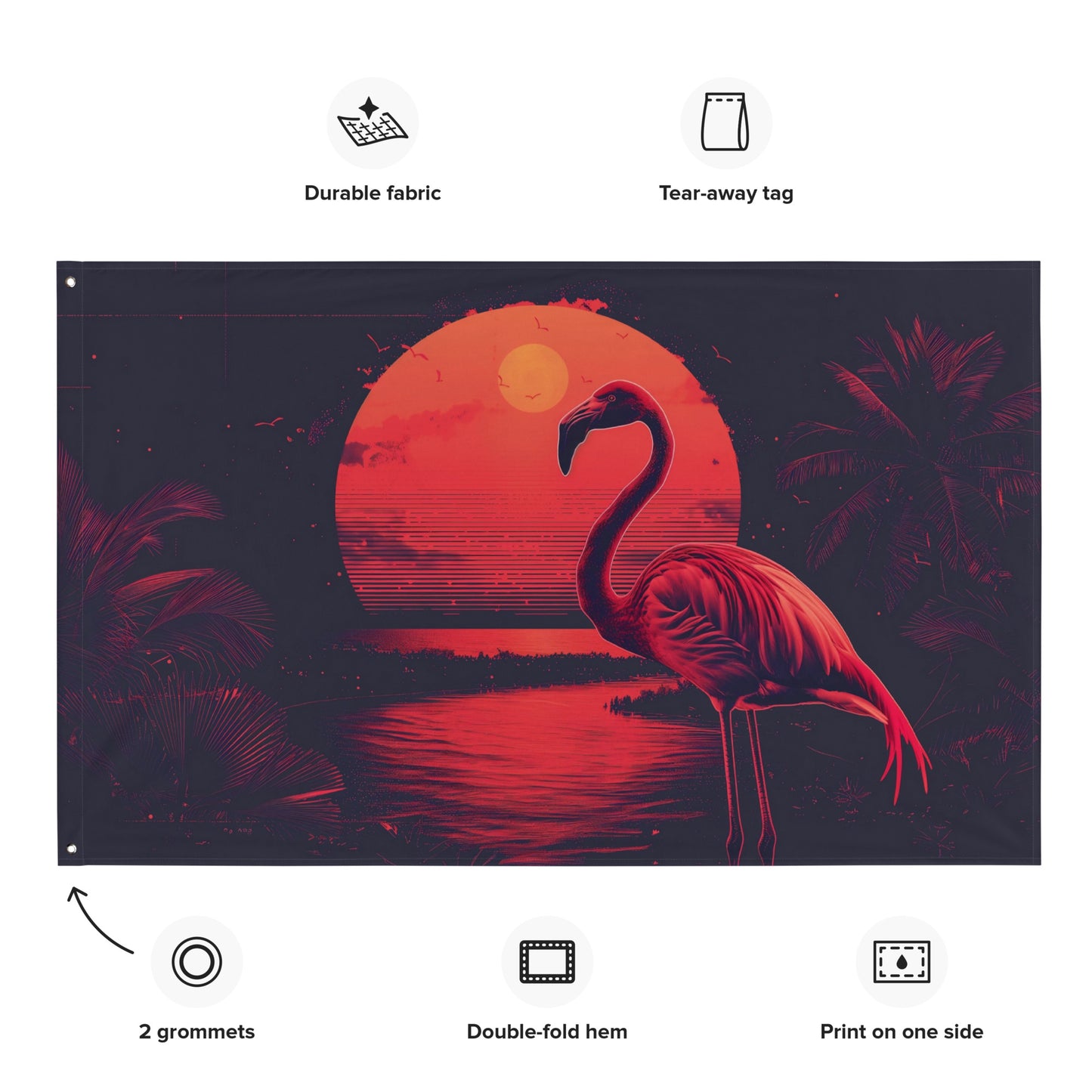 VibeDeco Banner- Synthwave Flamingo