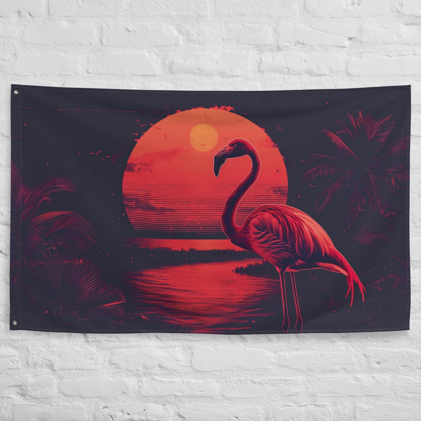 VibeDeco Banner- Synthwave Flamingo