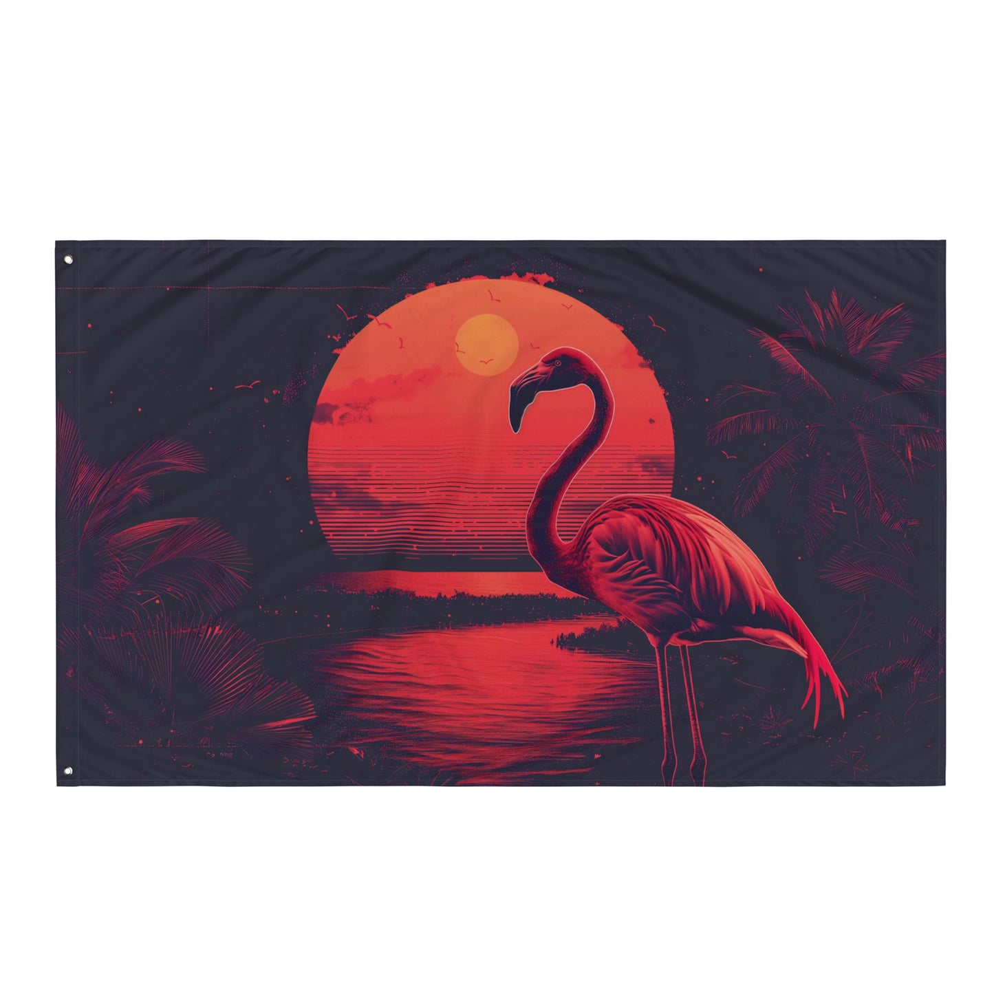 VibeDeco Banner- Synthwave Flamingo