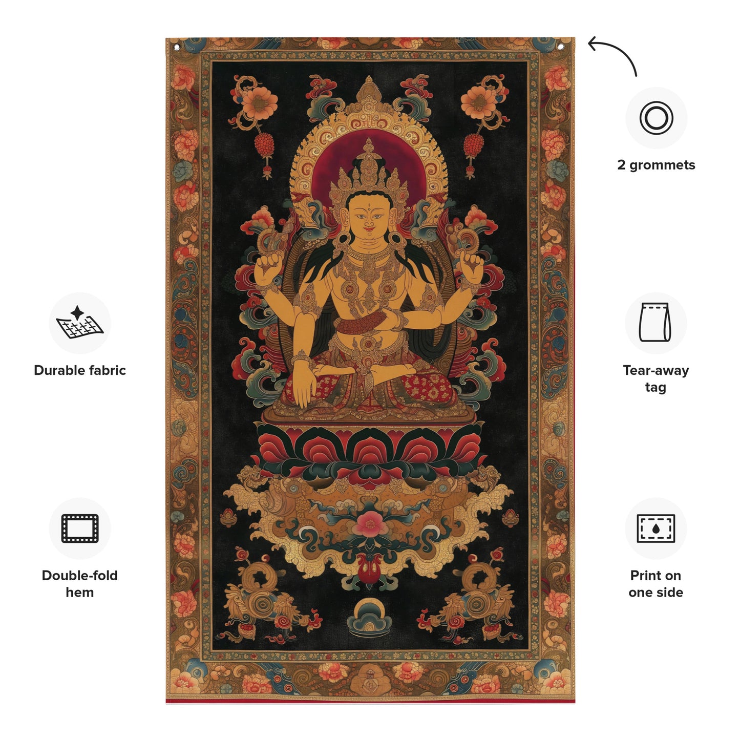 VibeDeco Banner-Traditional Tibetan Inspired Sakra