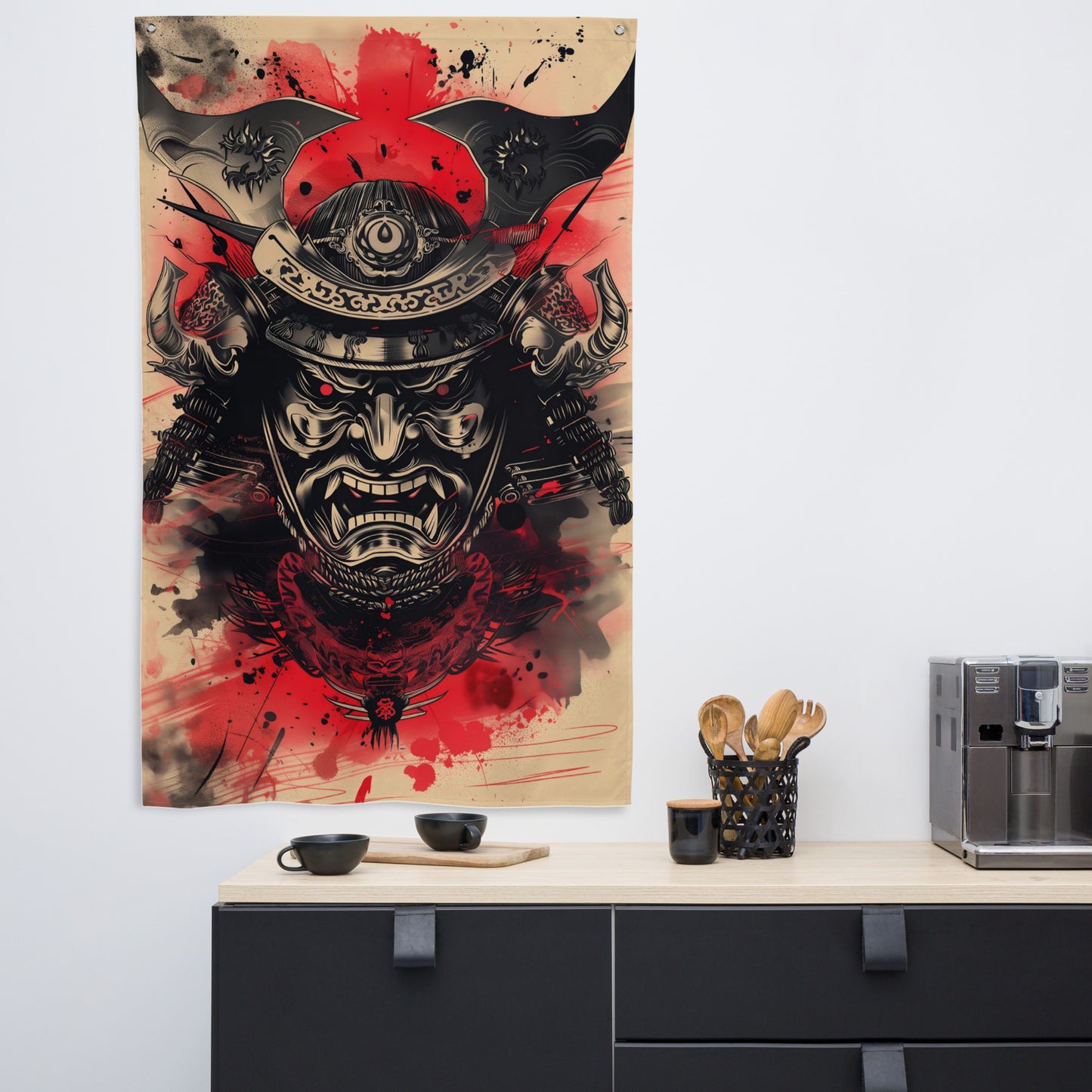 VibeDeco Banner-Samurai Mask