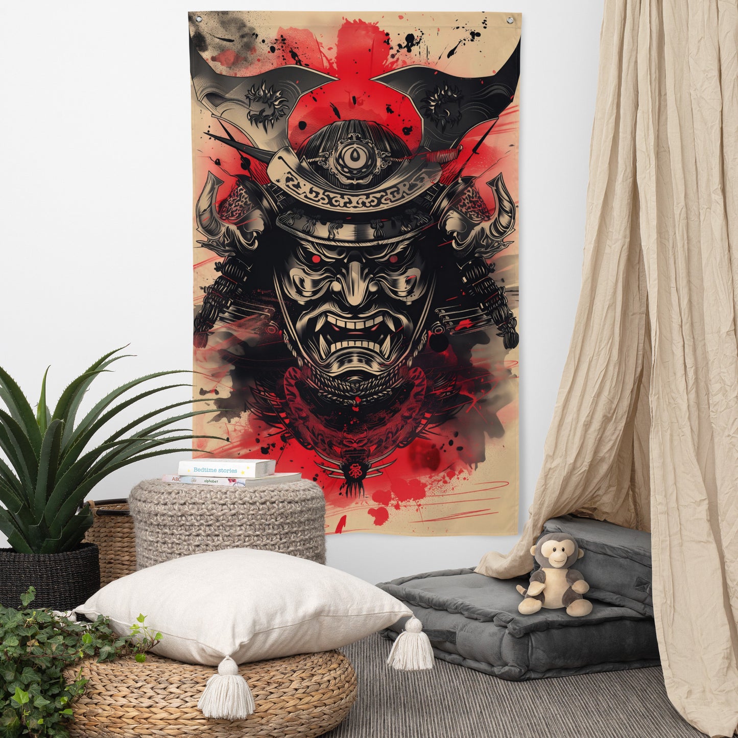 VibeDeco Banner-Samurai Mask