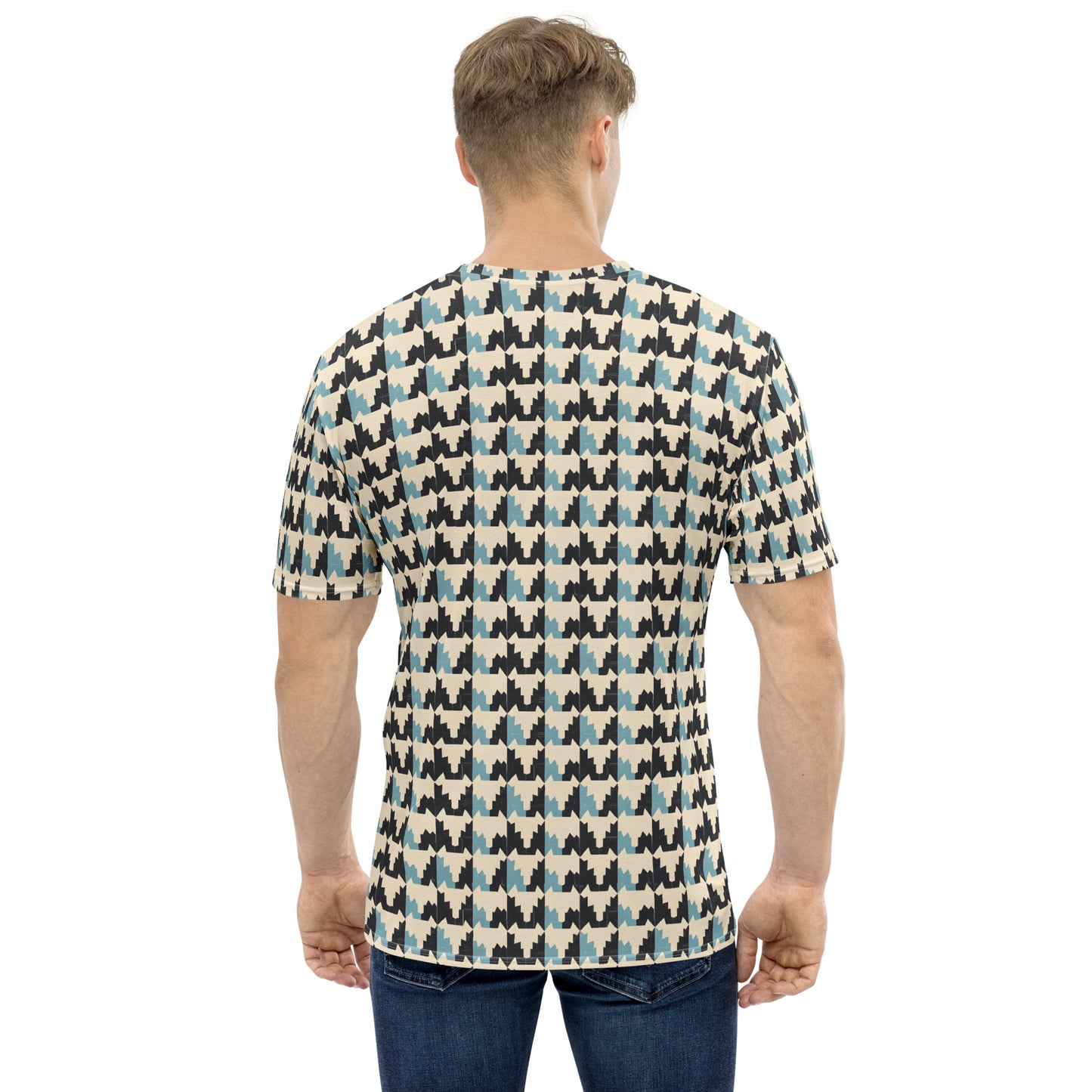 Men's t-shirt In French Inspired Pied De Poule Pattern