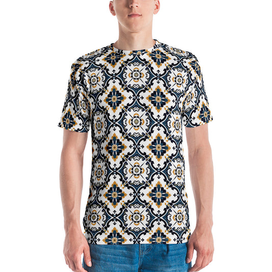 Men's t-shirt In Spanish Inspired Azulejos Tshirt