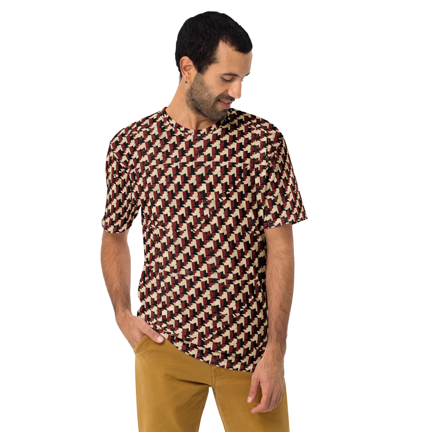 Men's t-shirt In French Inspired Pied De Poule Pattern