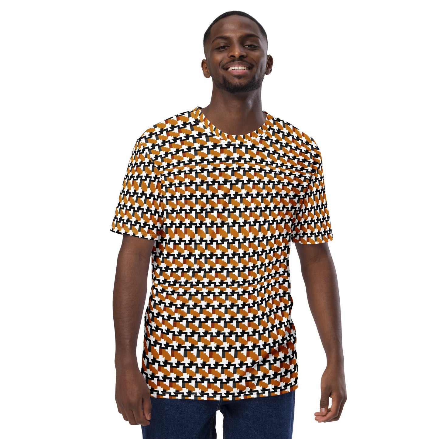 Men's t-shirt In French Inspired Pied De Poule Pattern