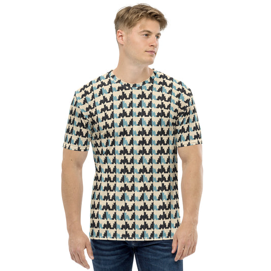 Men's t-shirt In French Inspired Pied De Poule Pattern