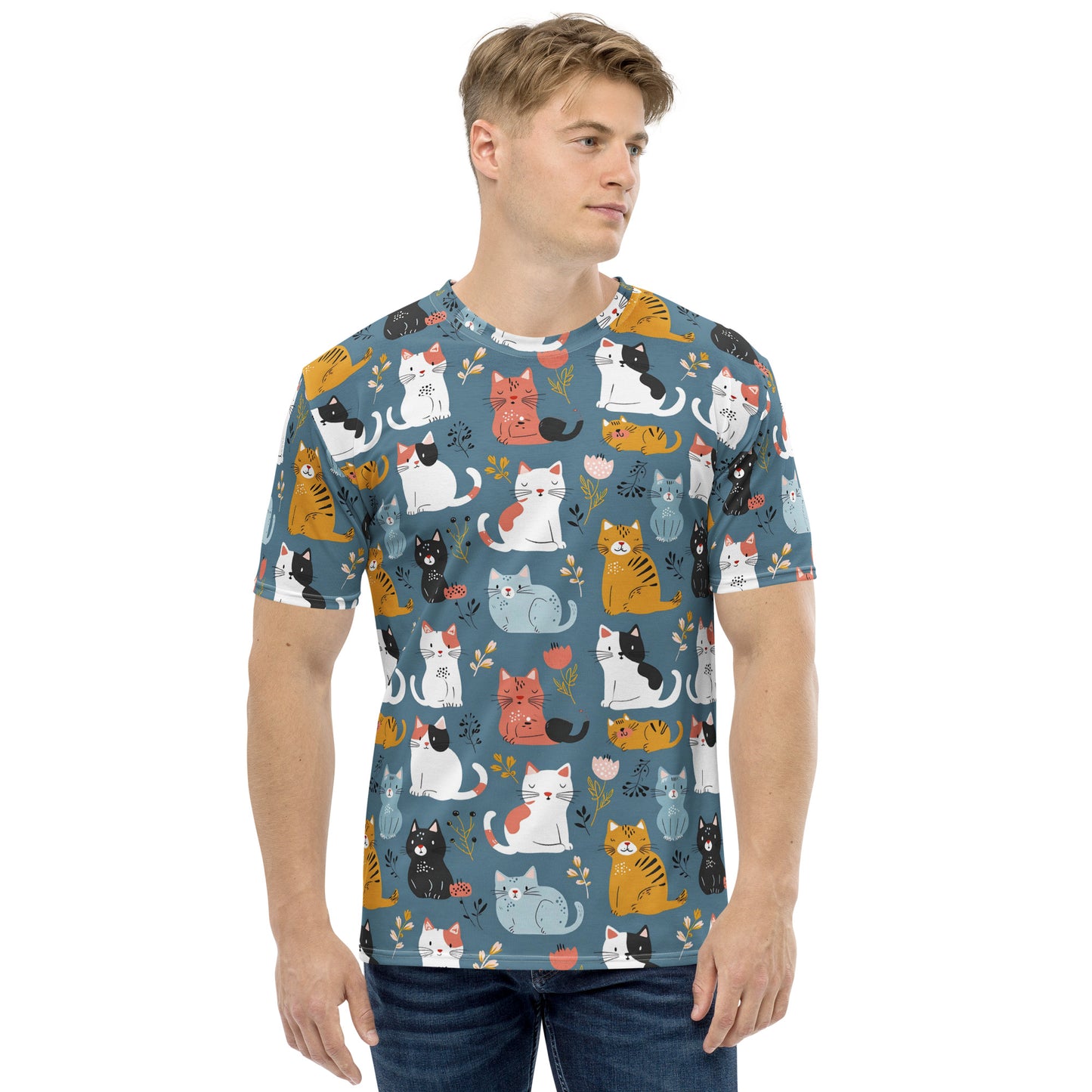 Men's t-shirt In Cat Pattern