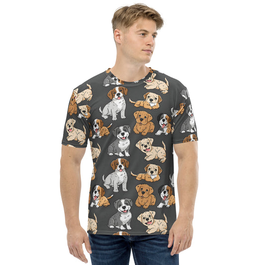 Men's t-shirt In Cute Puppy Pattern