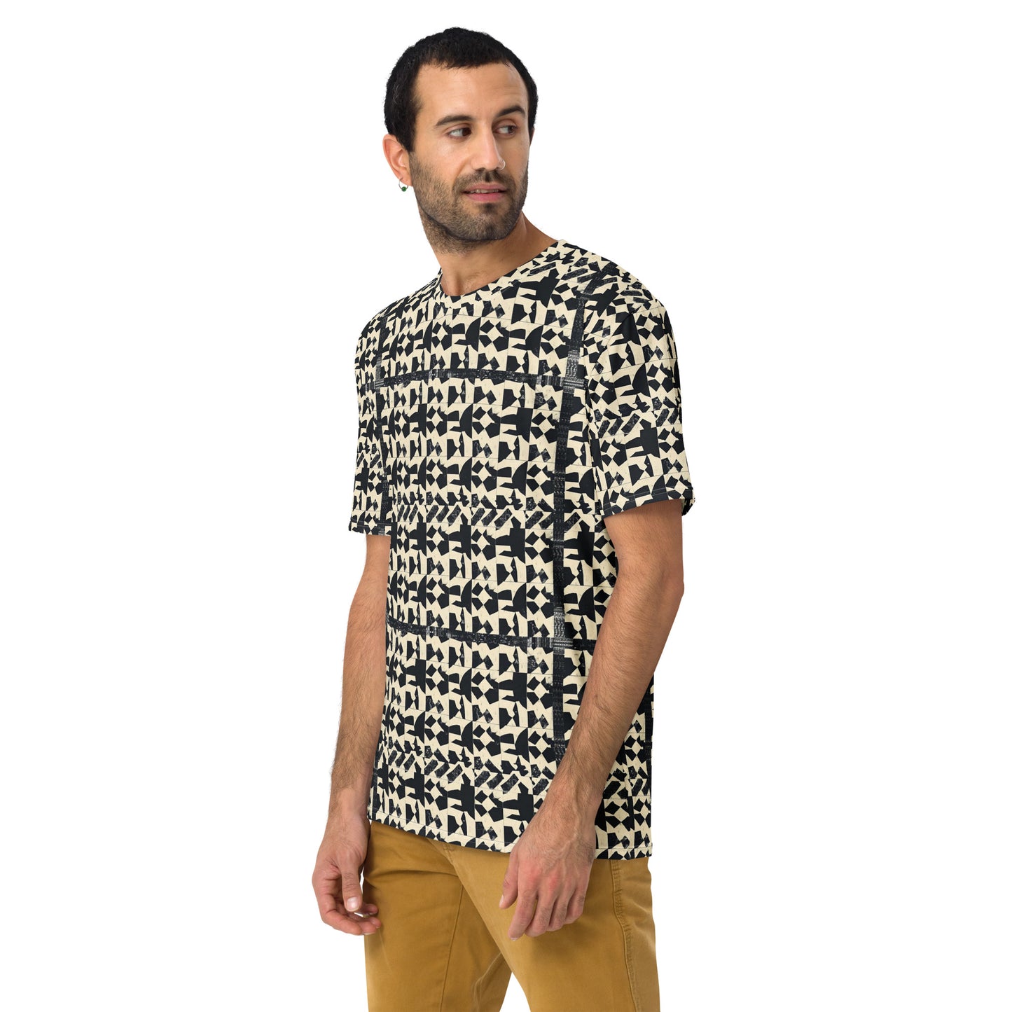 Men's t-shirt In French Inspired PiedDePoule Pattern