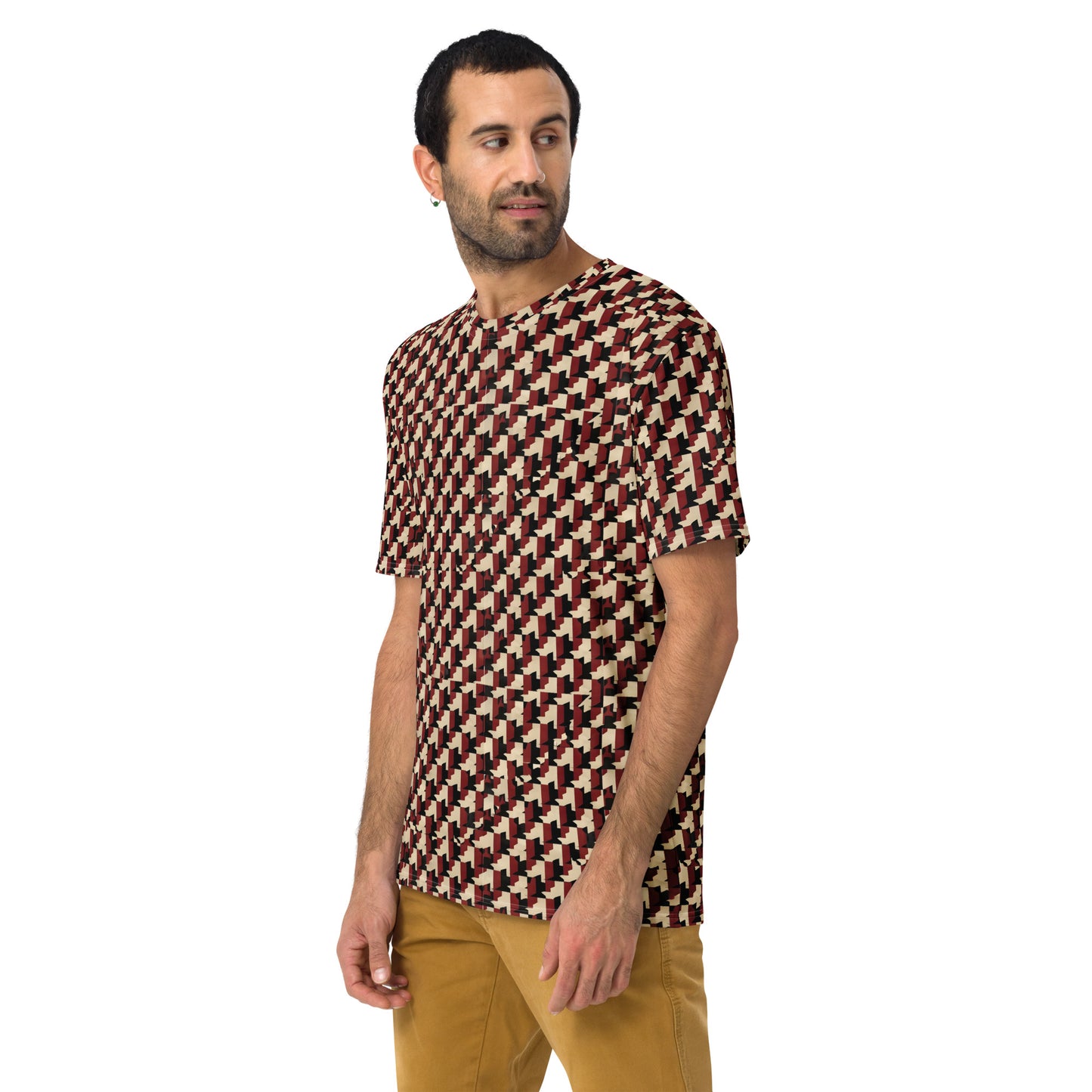 Men's t-shirt In French Inspired Pied De Poule Pattern