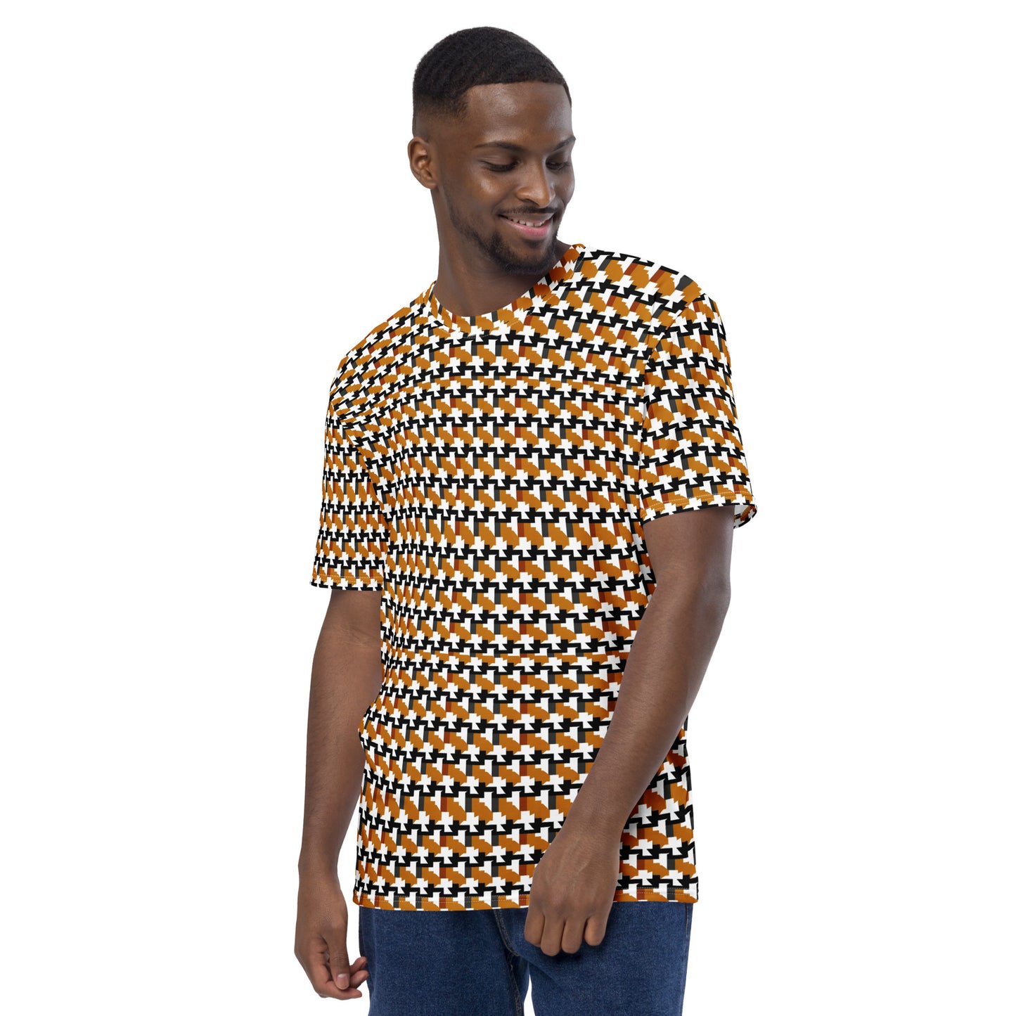 Men's t-shirt In French Inspired Pied De Poule Pattern