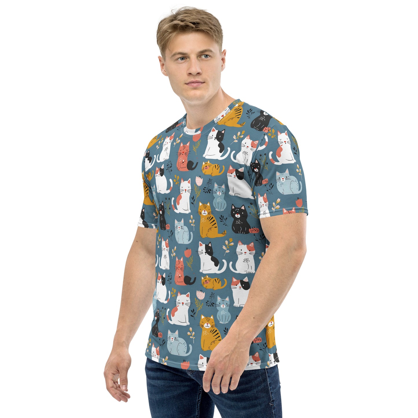 Men's t-shirt In Cat Pattern