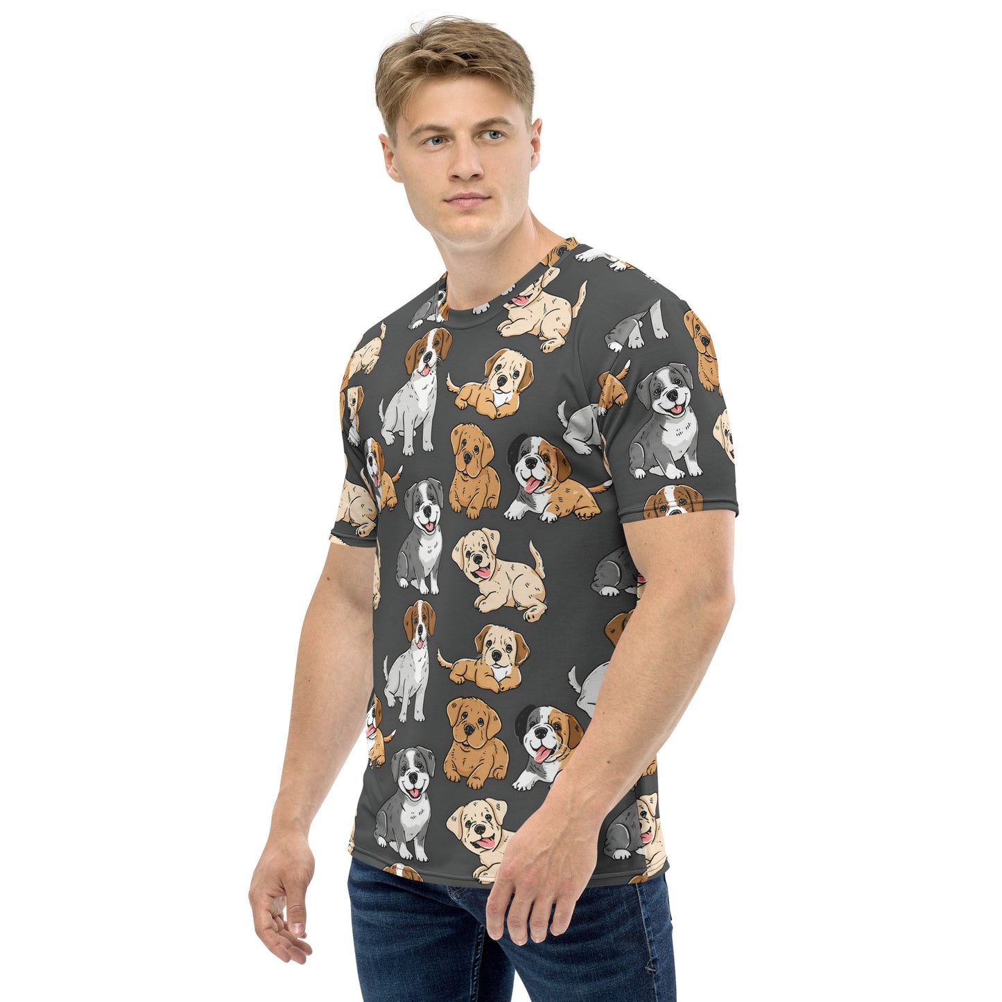 Men's t-shirt In Cute Puppy Pattern