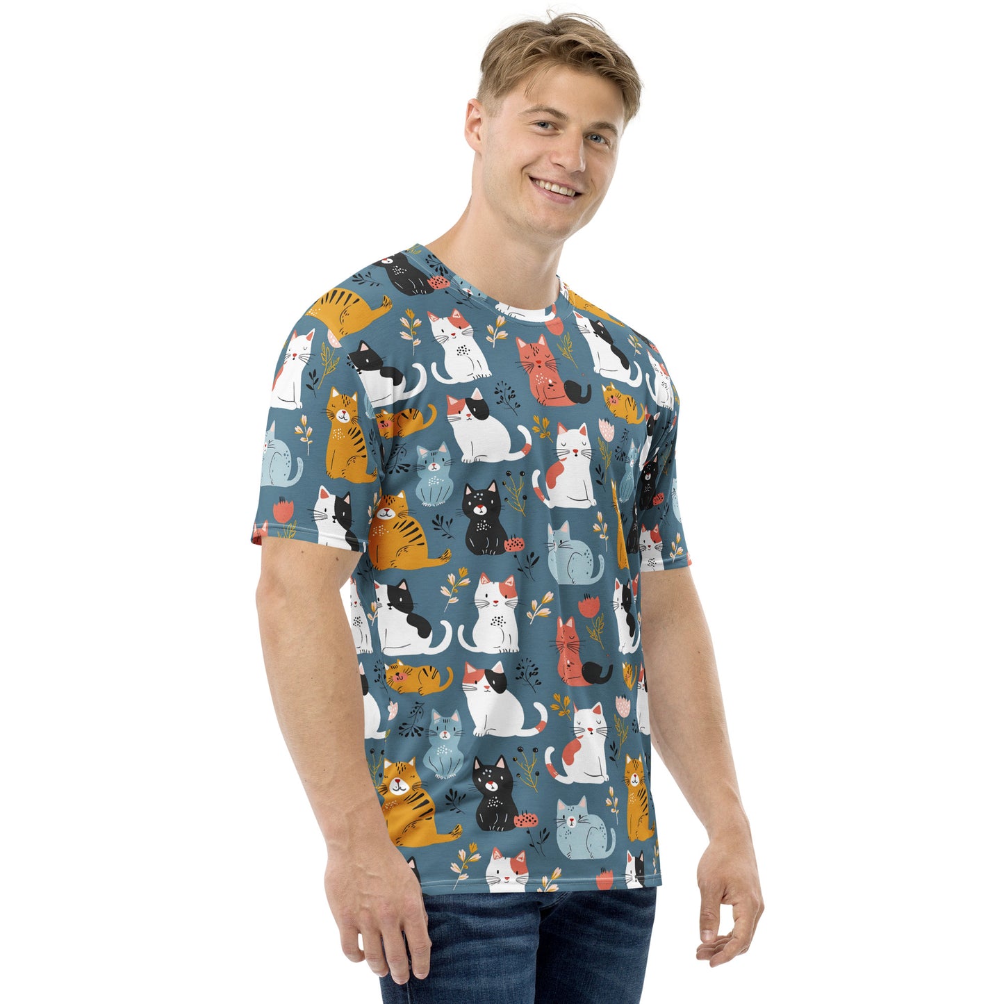 Men's t-shirt In Cat Pattern