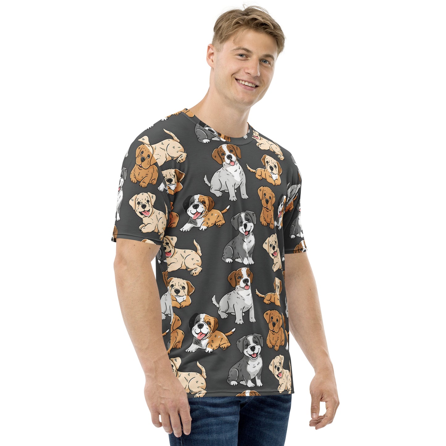 Men's t-shirt In Cute Puppy Pattern