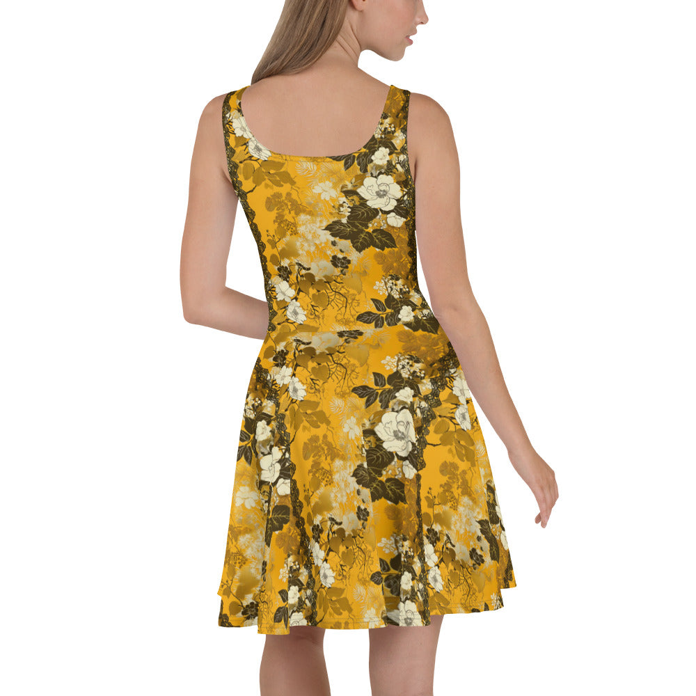 Skater dress in American barbizon inspired Asian Pattern